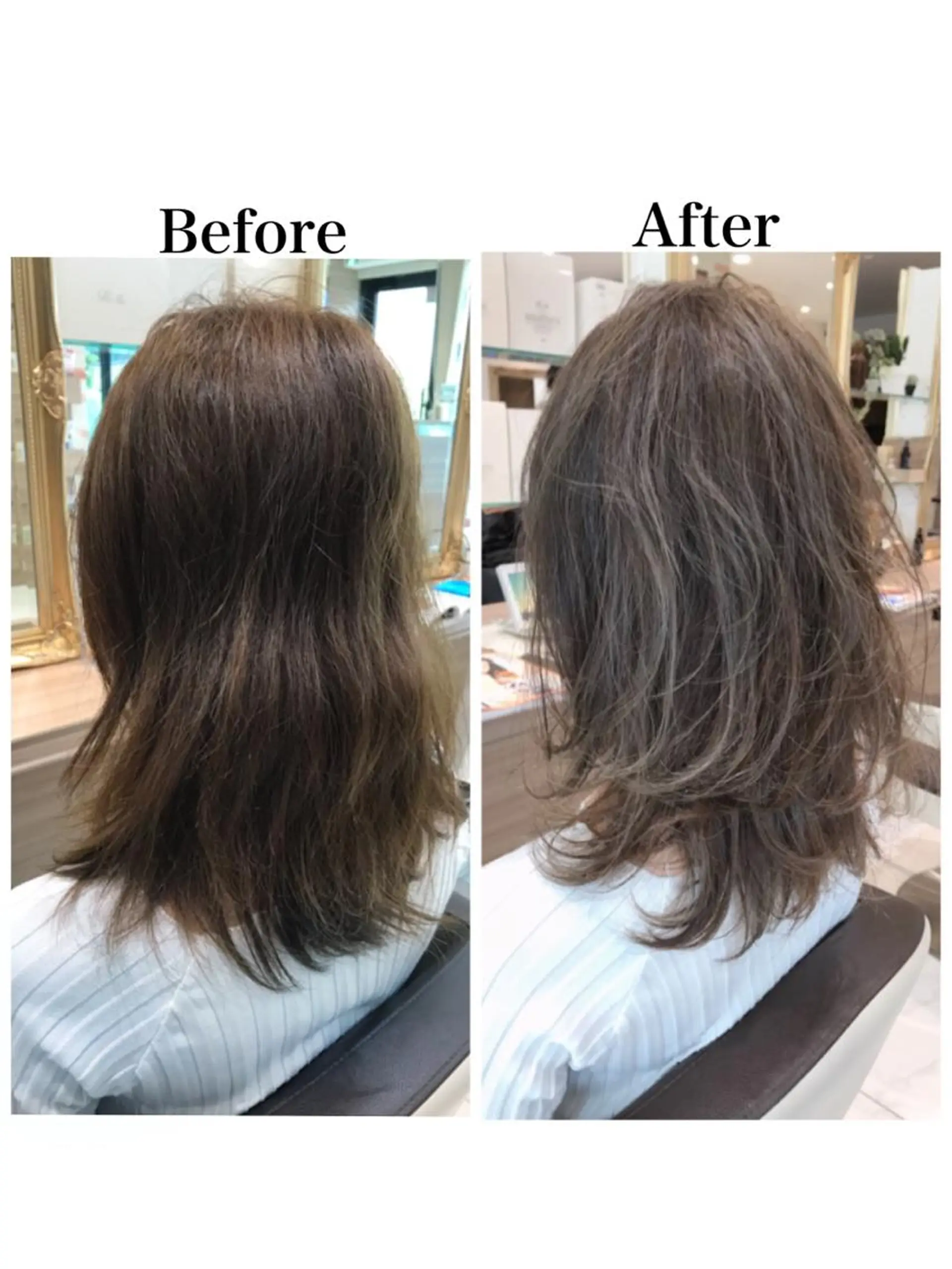 セミロング アッシュ ハイライト ヘアカラー トリートメント 新宿 木下拓哉のヘアスタイル