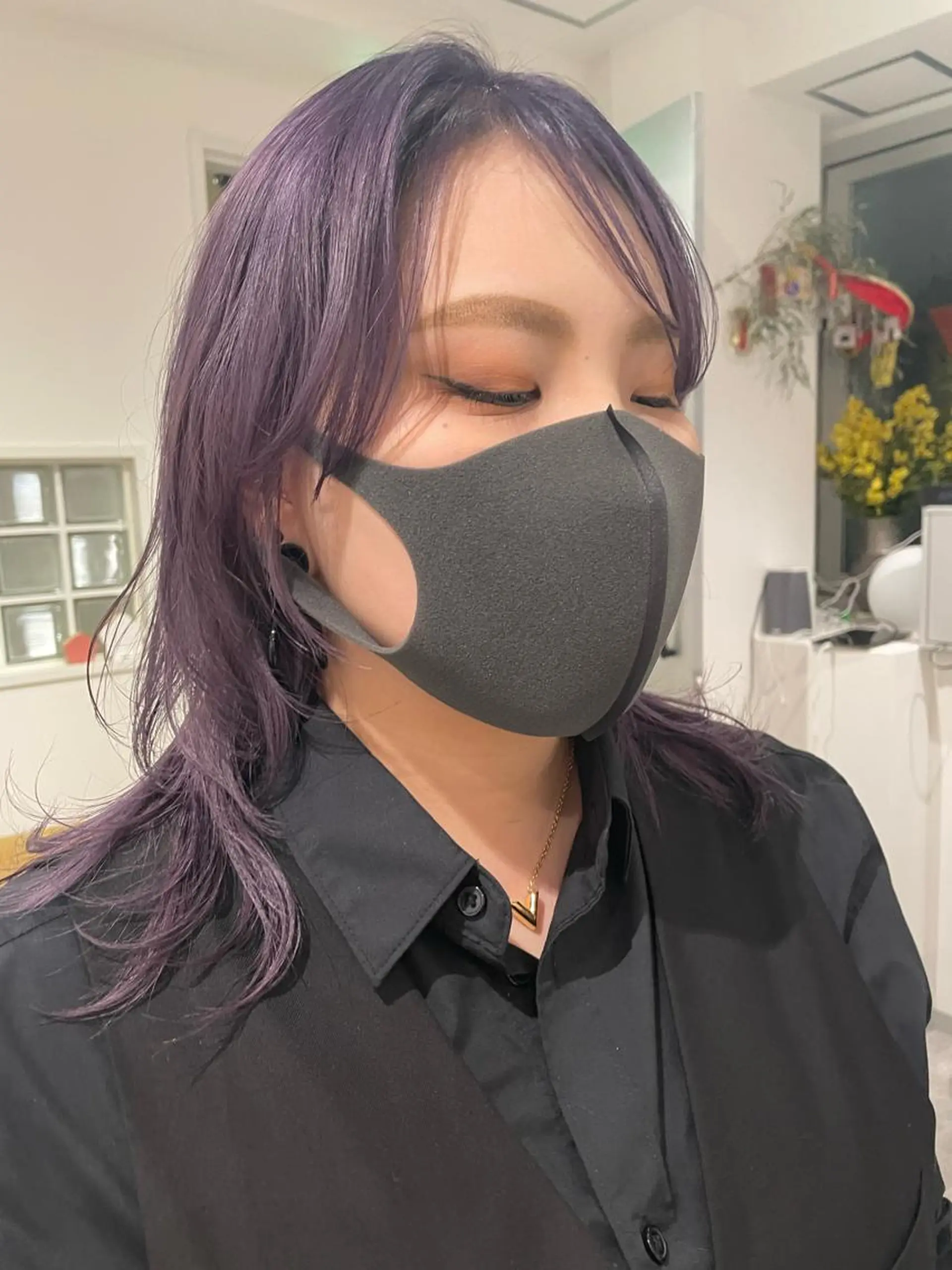 ミディアム カラー 京都美容師 塩のヘアスタイル