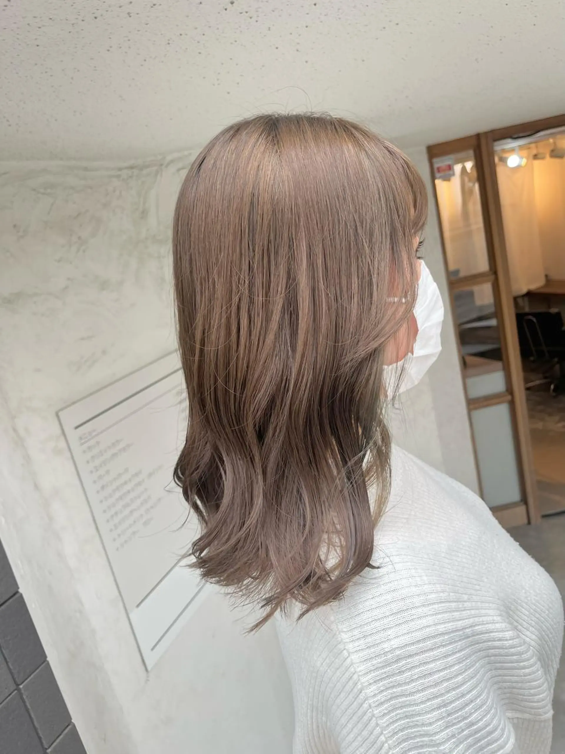 セミロング カラー グレージュ 透明感カラー/ ブリーチ無し/RYOのヘアスタイル