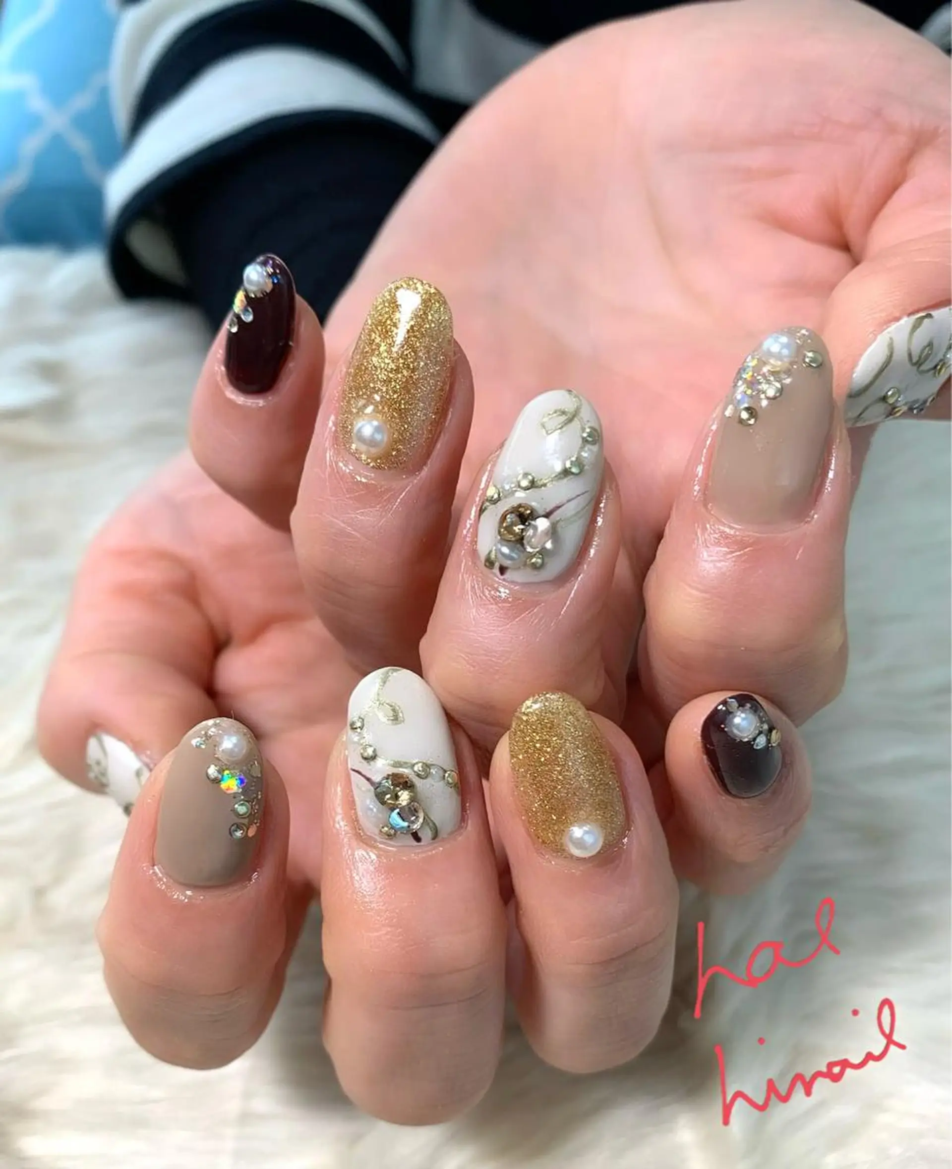 ネイル ハート ニュアンスネイル バレンタイン はるひな ねいるのネイルデザイン