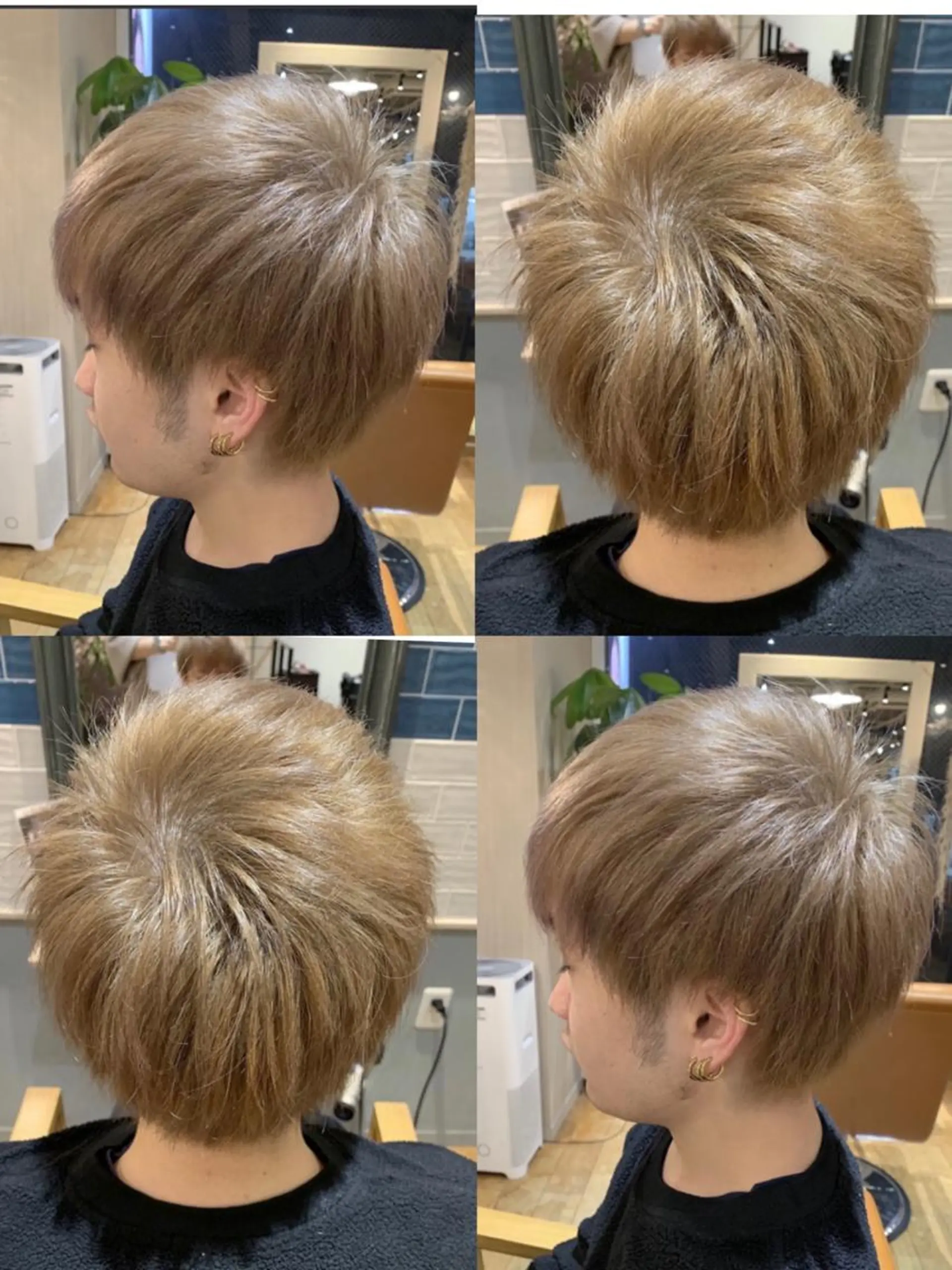 ショート カラー パーマ ヘアアレンジ メンズ カット ヘアカラー パーマ トリートメント 🔥メンズ特化渡辺 🔥ブリーチカラーのヘアスタイル