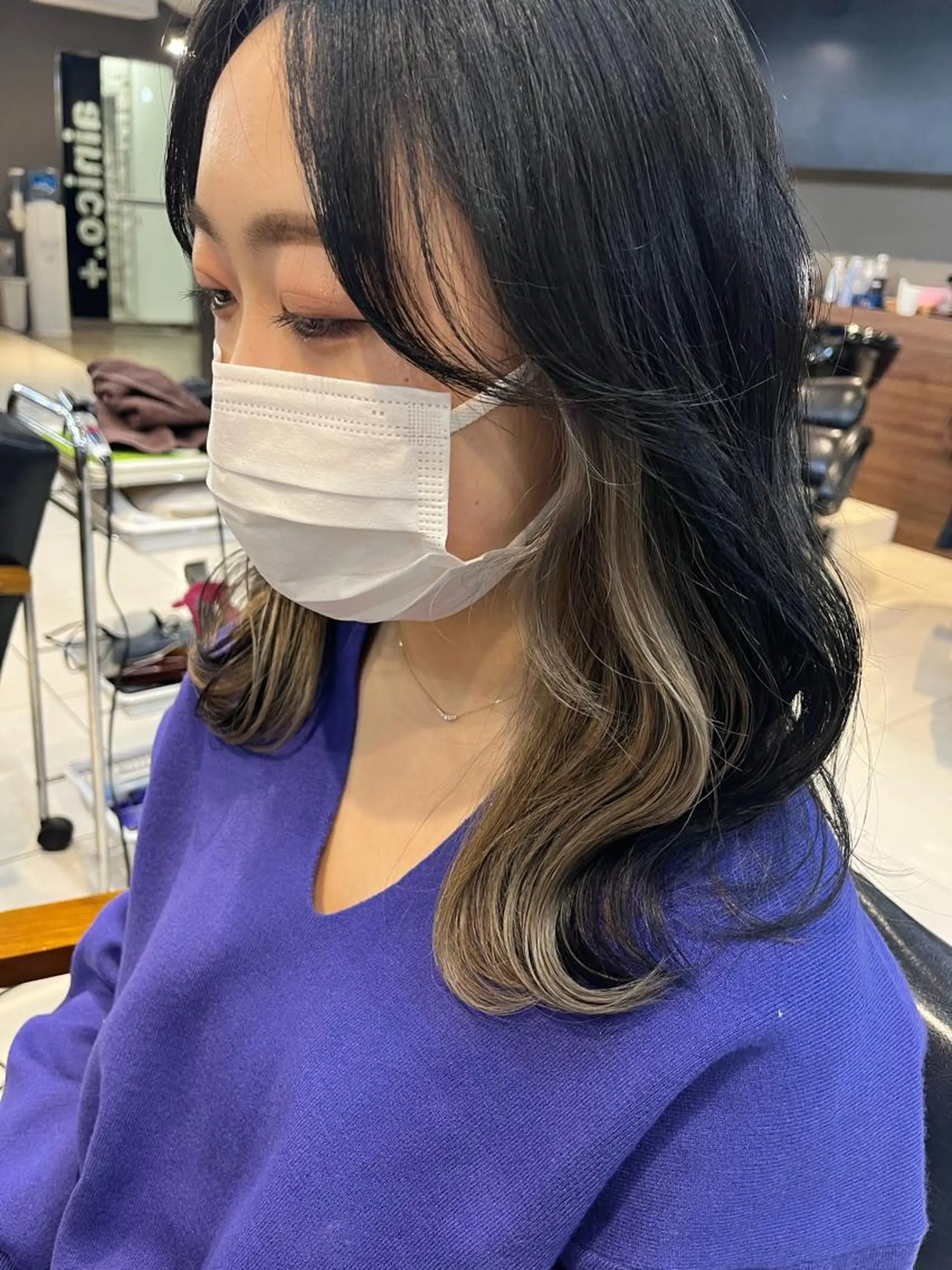 セミロング カラー ヘアアレンジ マツエク・マツパ アイブロウ ヘアカラー トリートメント 透明感カラー🤎 ゆりのヘアスタイル