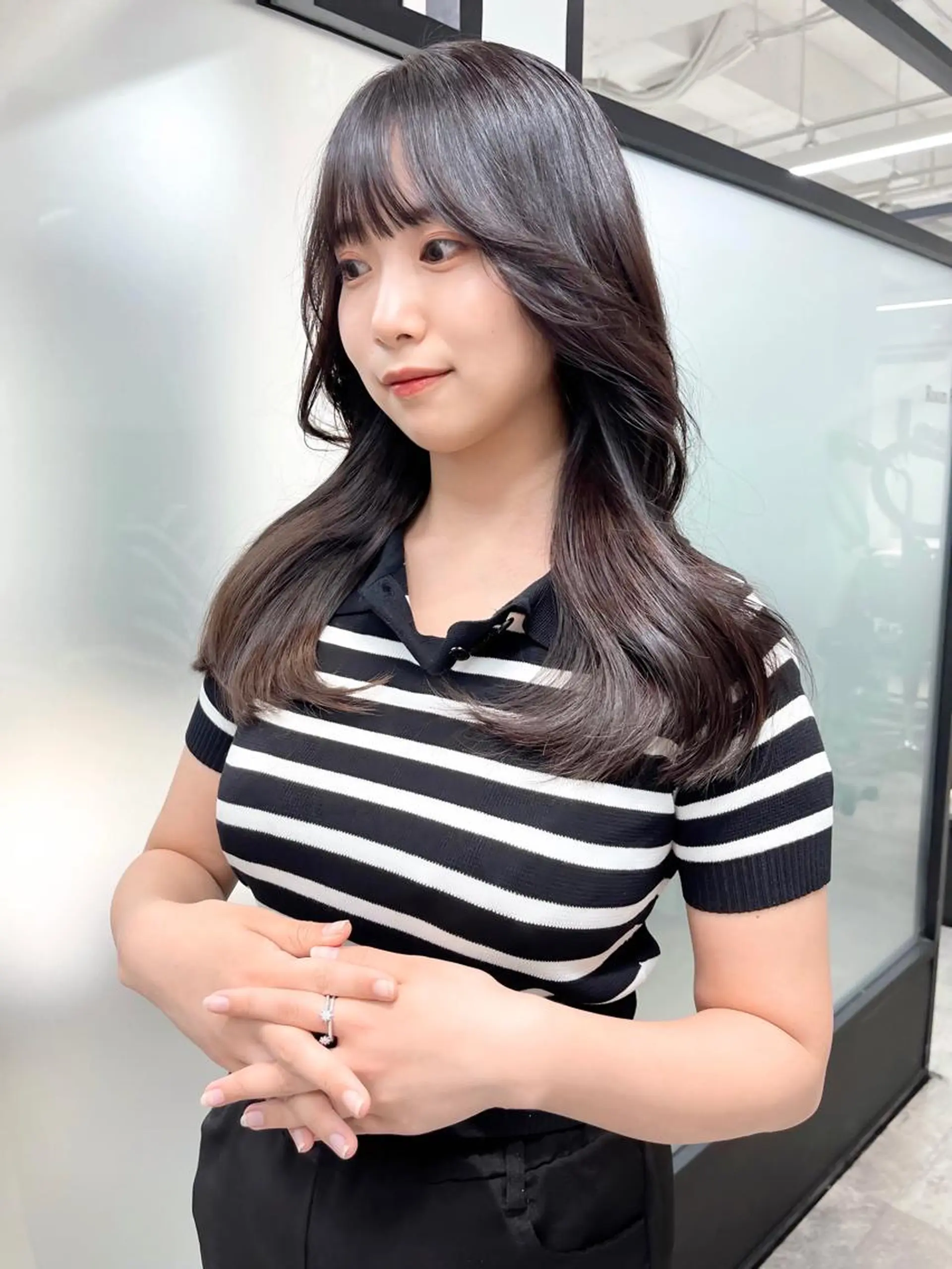 ロング 韓国風ヘア レイヤーカット カット ヘアカラー トリートメント 韓国レイヤーカット 髪質改善▫️水野有真のヘアスタイル