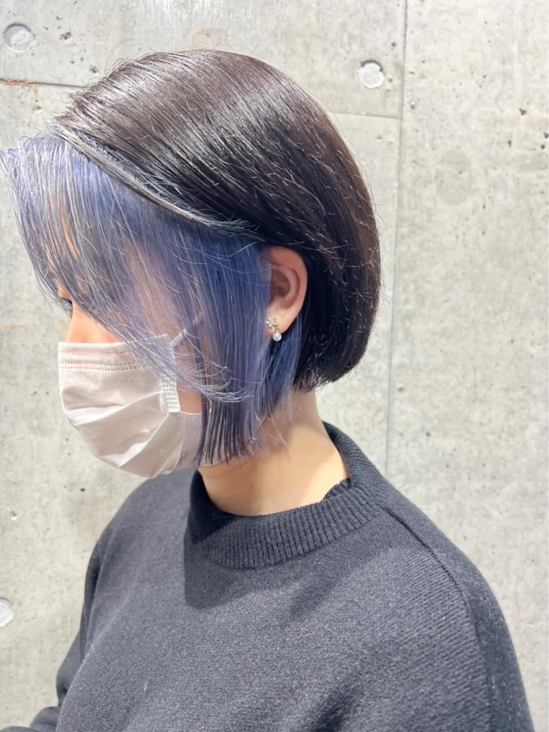 ショート カラー ヘアアレンジ アッシュ アッシュグレー アッシュグレージュ バレイヤージュ ミストバング Bob＆ハイトーン 専門家CHIHIROのヘアスタイル