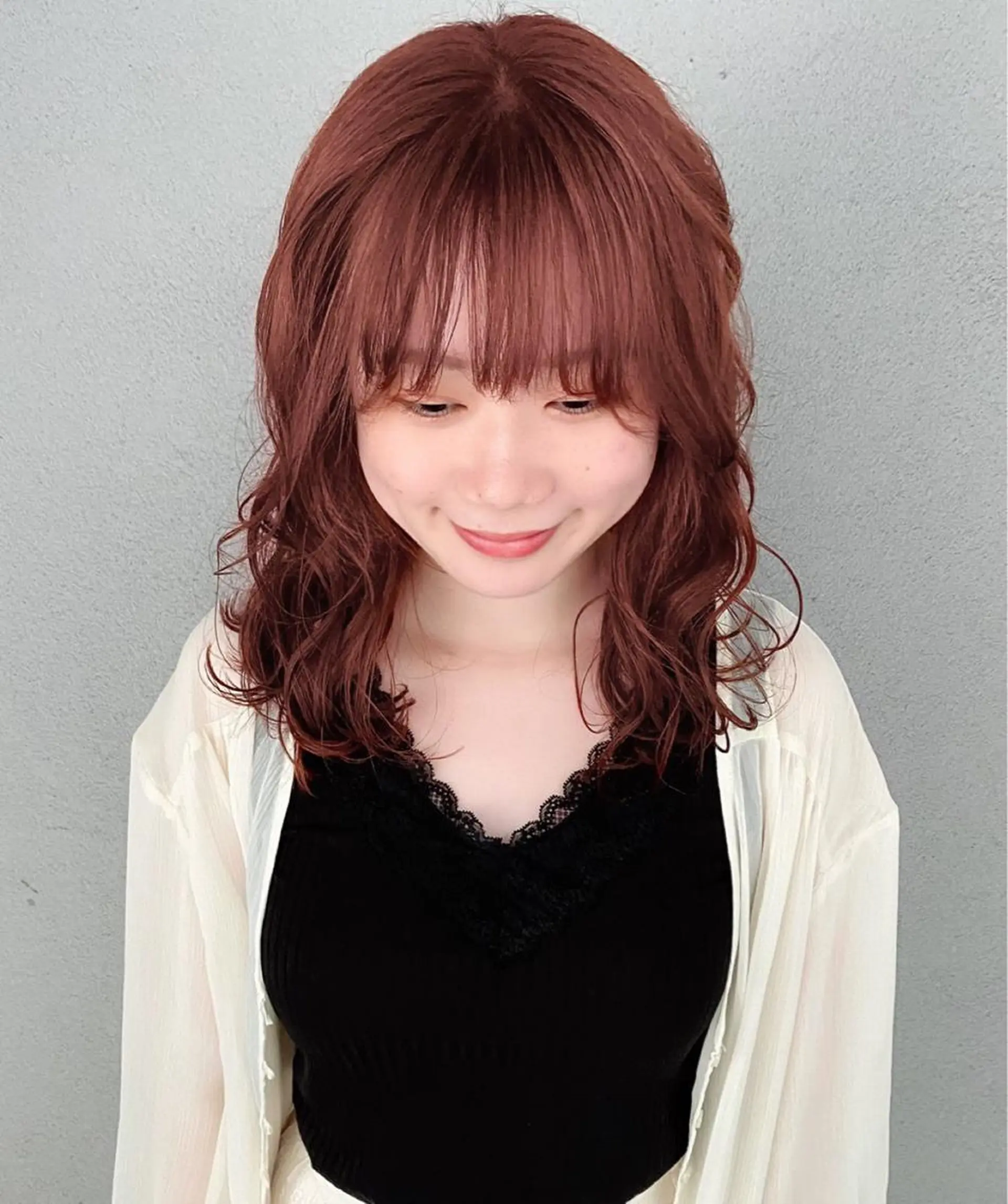 ミディアム カラー ヘアアレンジ 能登谷 きよのヘアスタイル