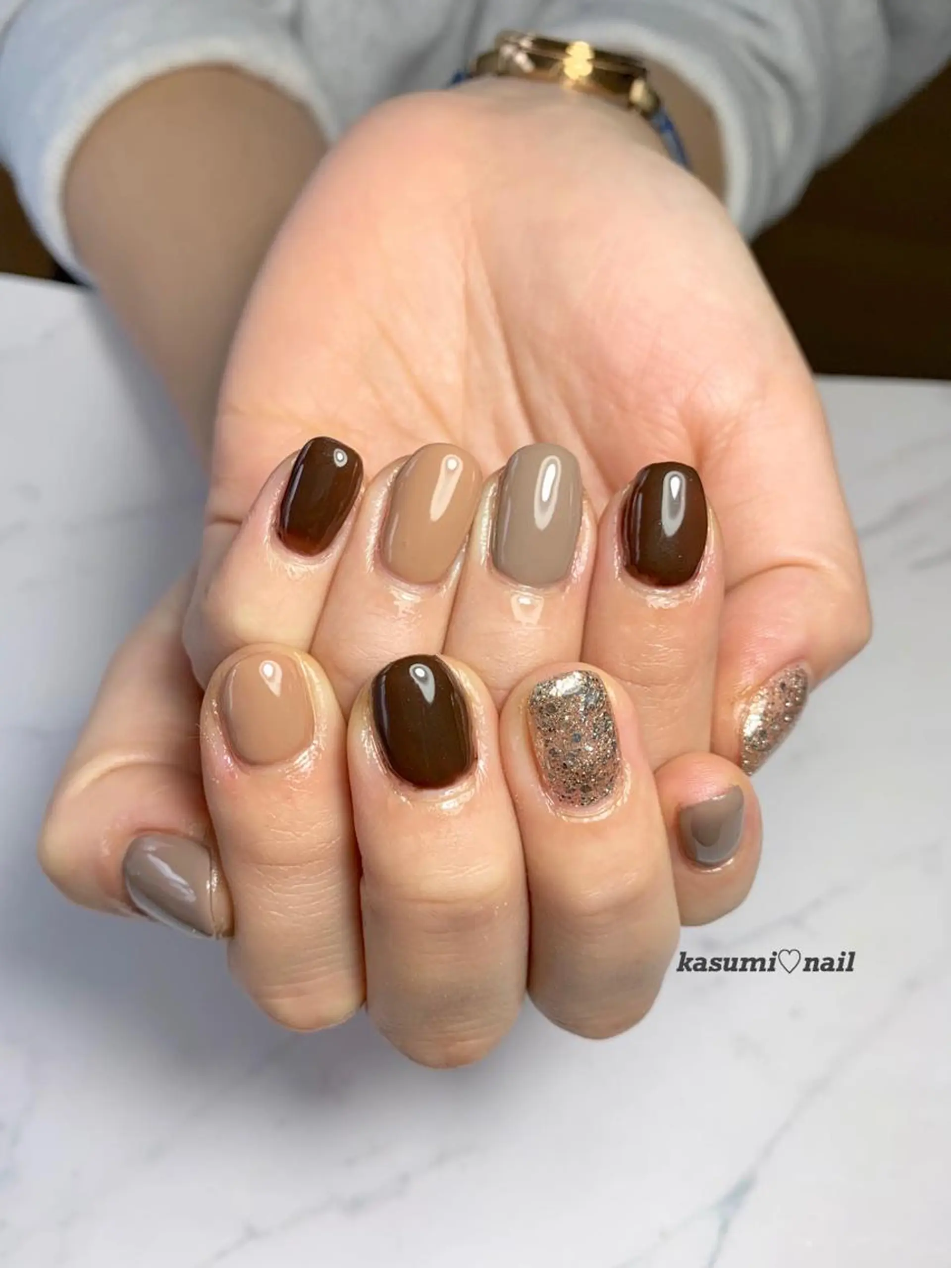 ネイル アートネイル フットネイル ジェルネイル ラメ(グリッター) ミラーネイル KASUMI♡ Nailのネイルデザイン