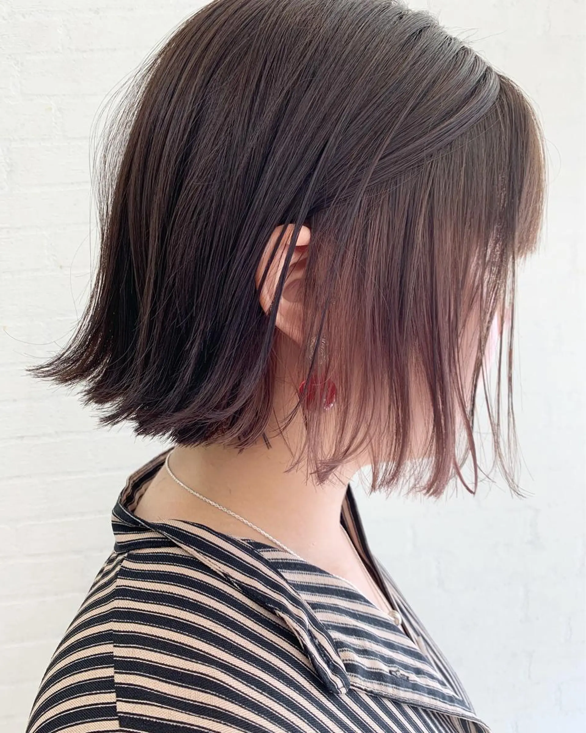 ショート カラー ピンクカラー ボブ 立川 奈那子のヘアスタイル