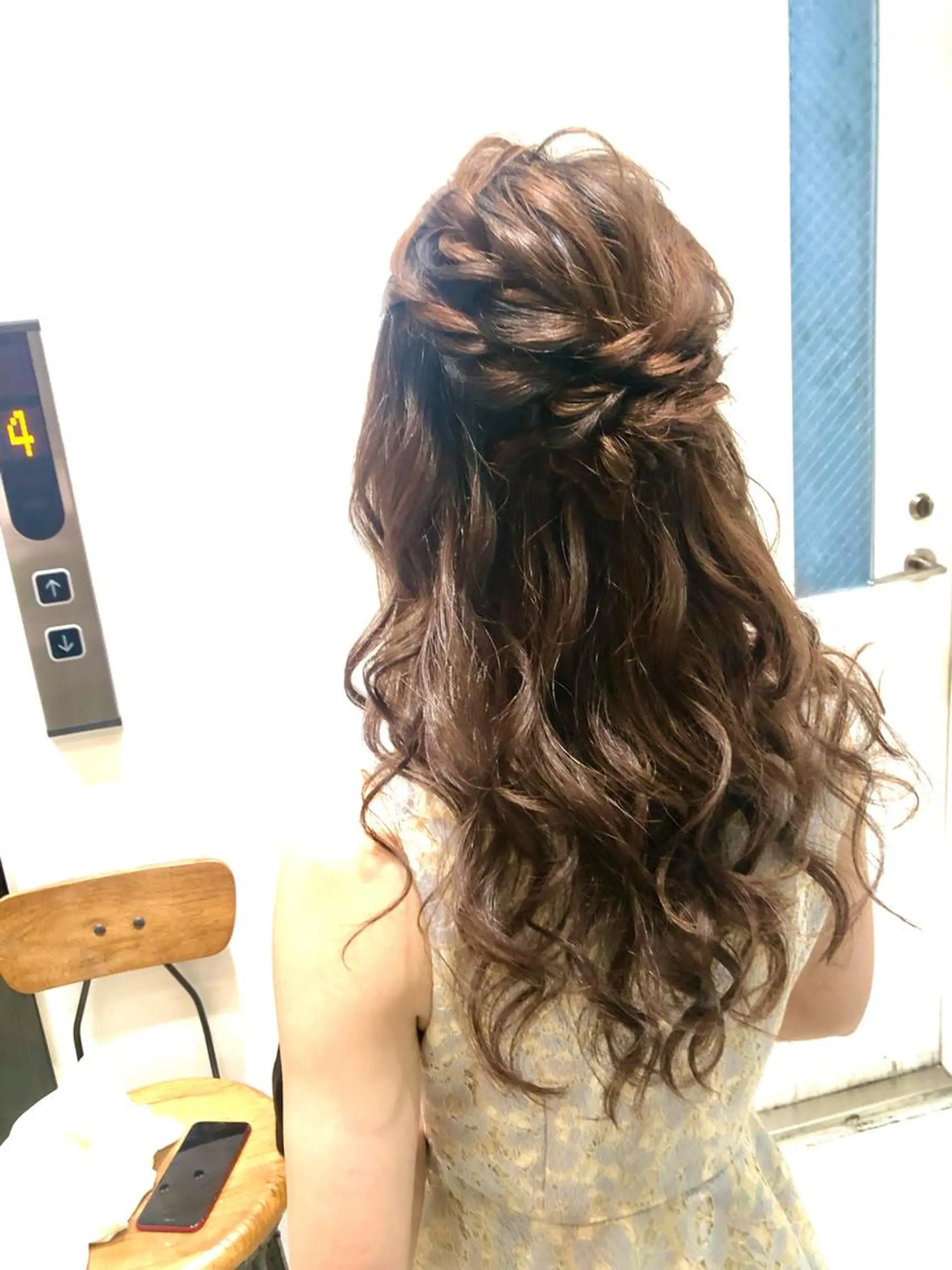 ロング ヘアアレンジ ハーフアップ ポニーテール 結婚式・ブライダル ヨシンモリ ヘアセット 🌈外国風ハイライト こうたろうのヘアスタイル