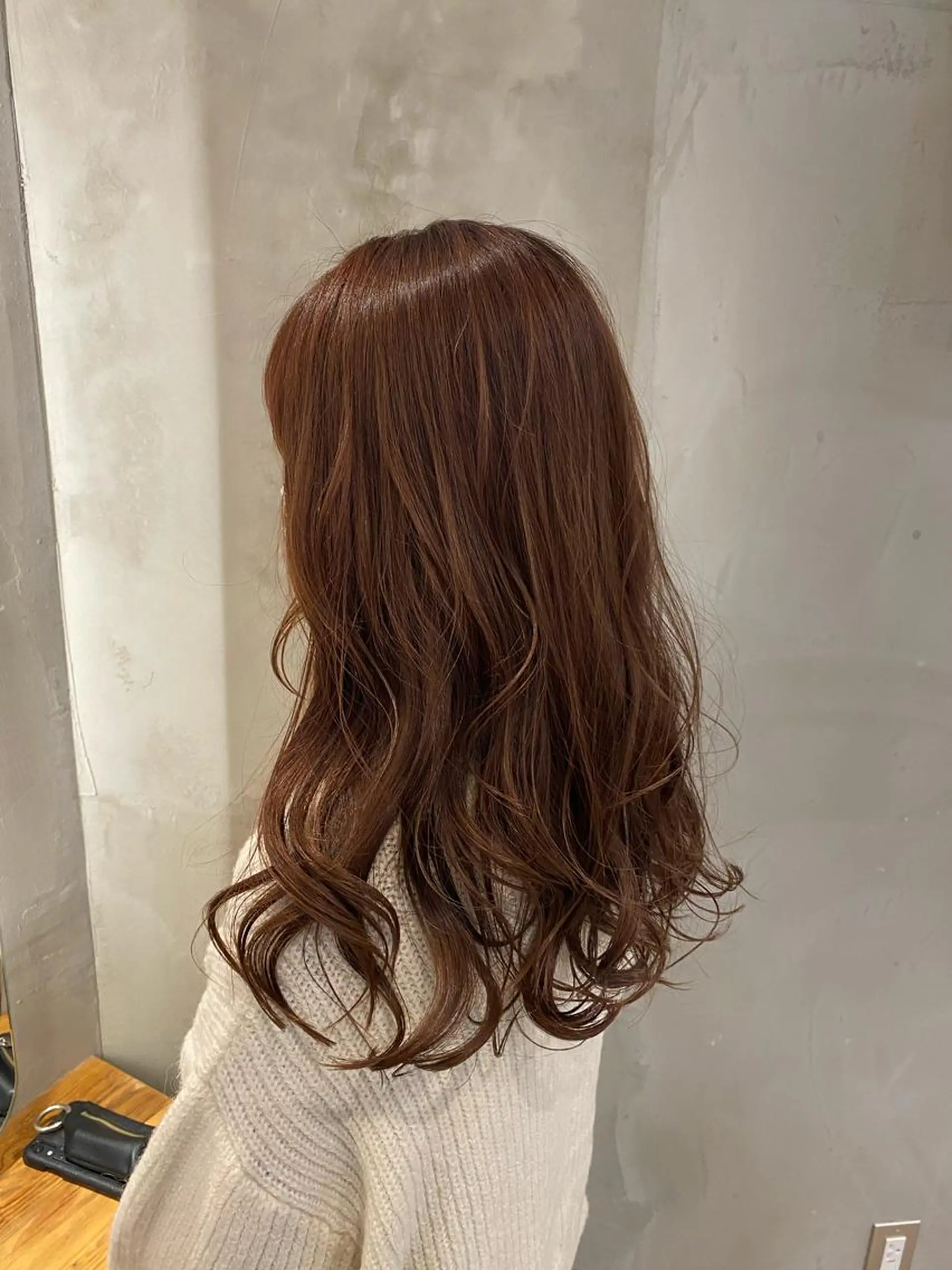 ミディアム ピンクブラウン カット ヘアカラー トリートメント 顔周りcut・ご相談 ＝新宿しずく🇰🇷のヘアスタイル