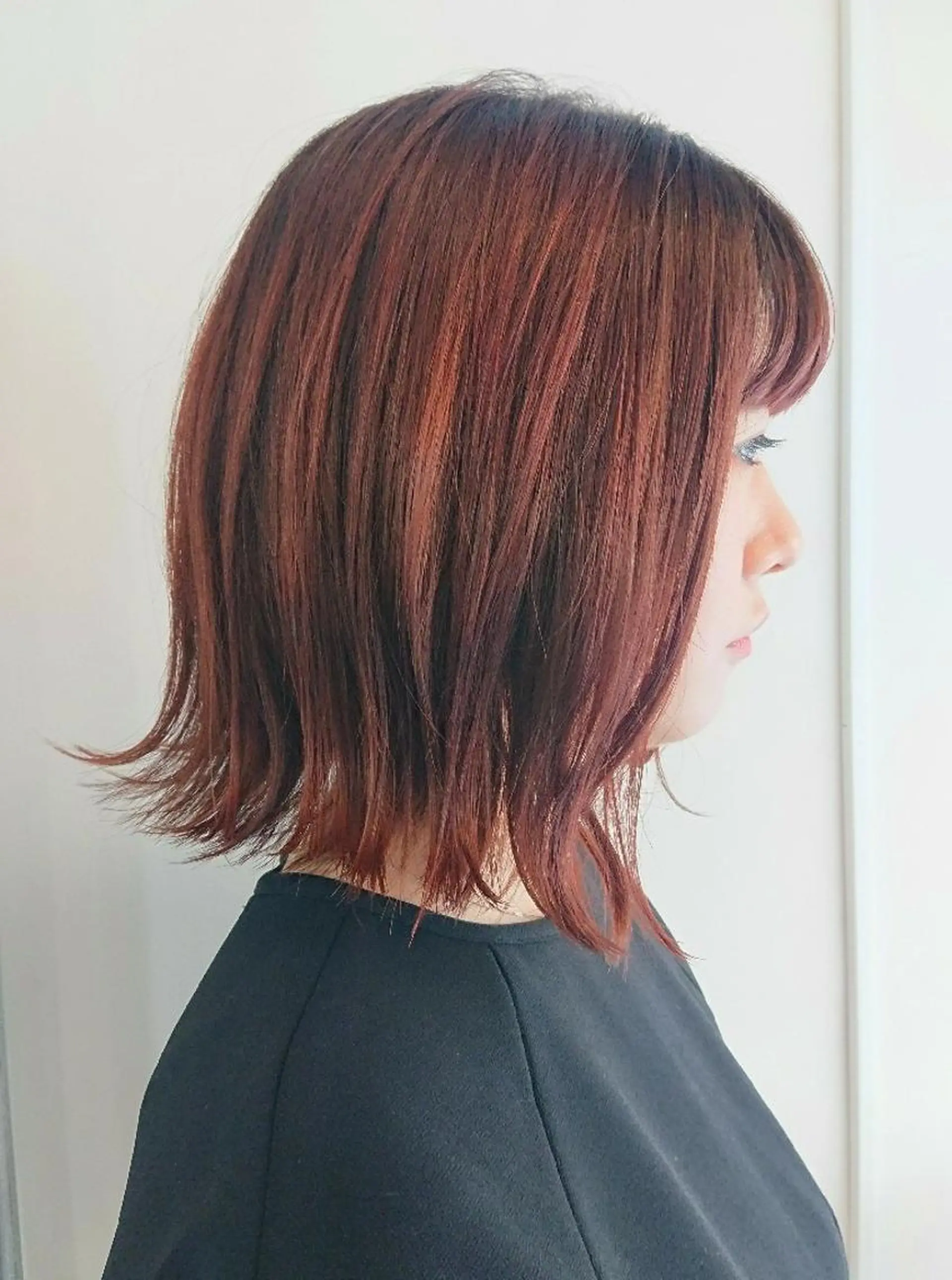 ミディアム カラー レッドカラー coii コイ【原宿/表参道】のヘアスタイル