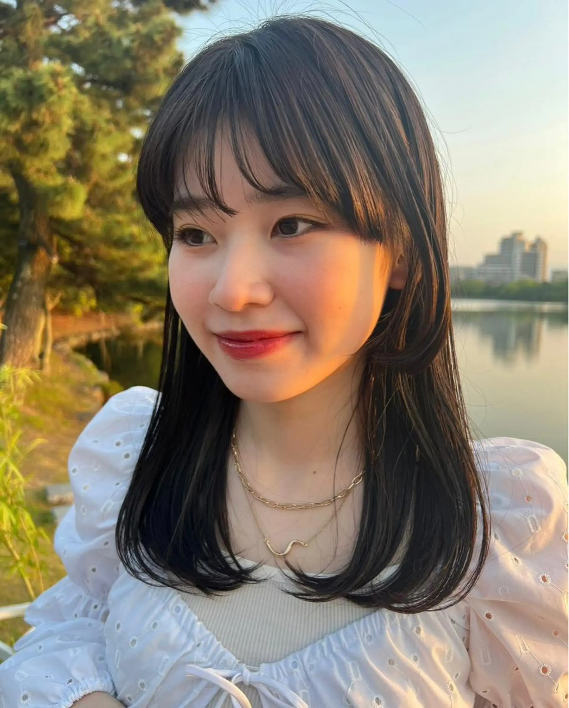 ミディアム カラー カット ヘアカラー 博多ブリーチ /Ririkaのヘアスタイル