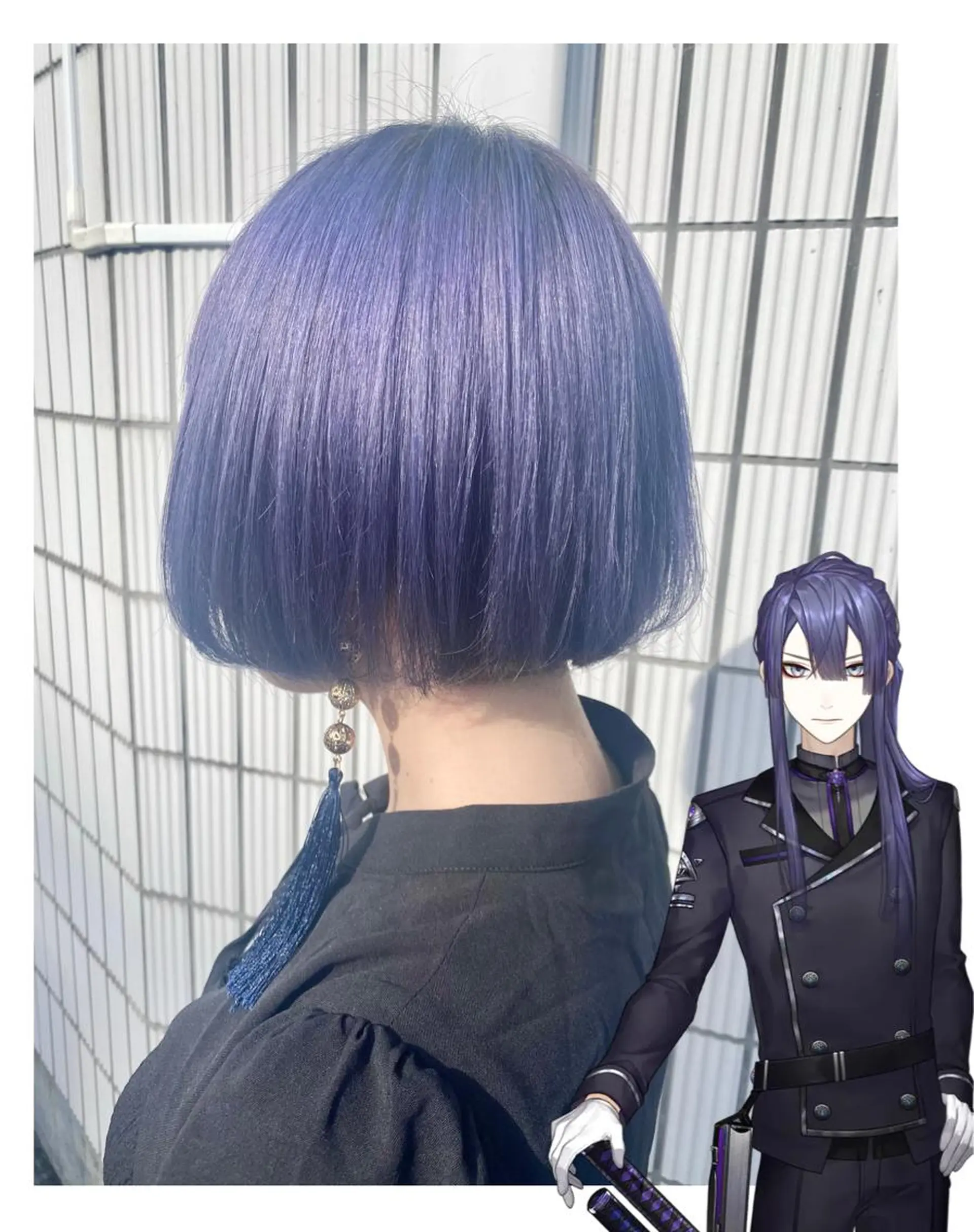 ショート カラー ブリーチ ブルーカラー ブルーパープル パープルカラー GARU-ガル-所属・TSUNO🦖 派手髪/オタク美容師のヘアスタイル