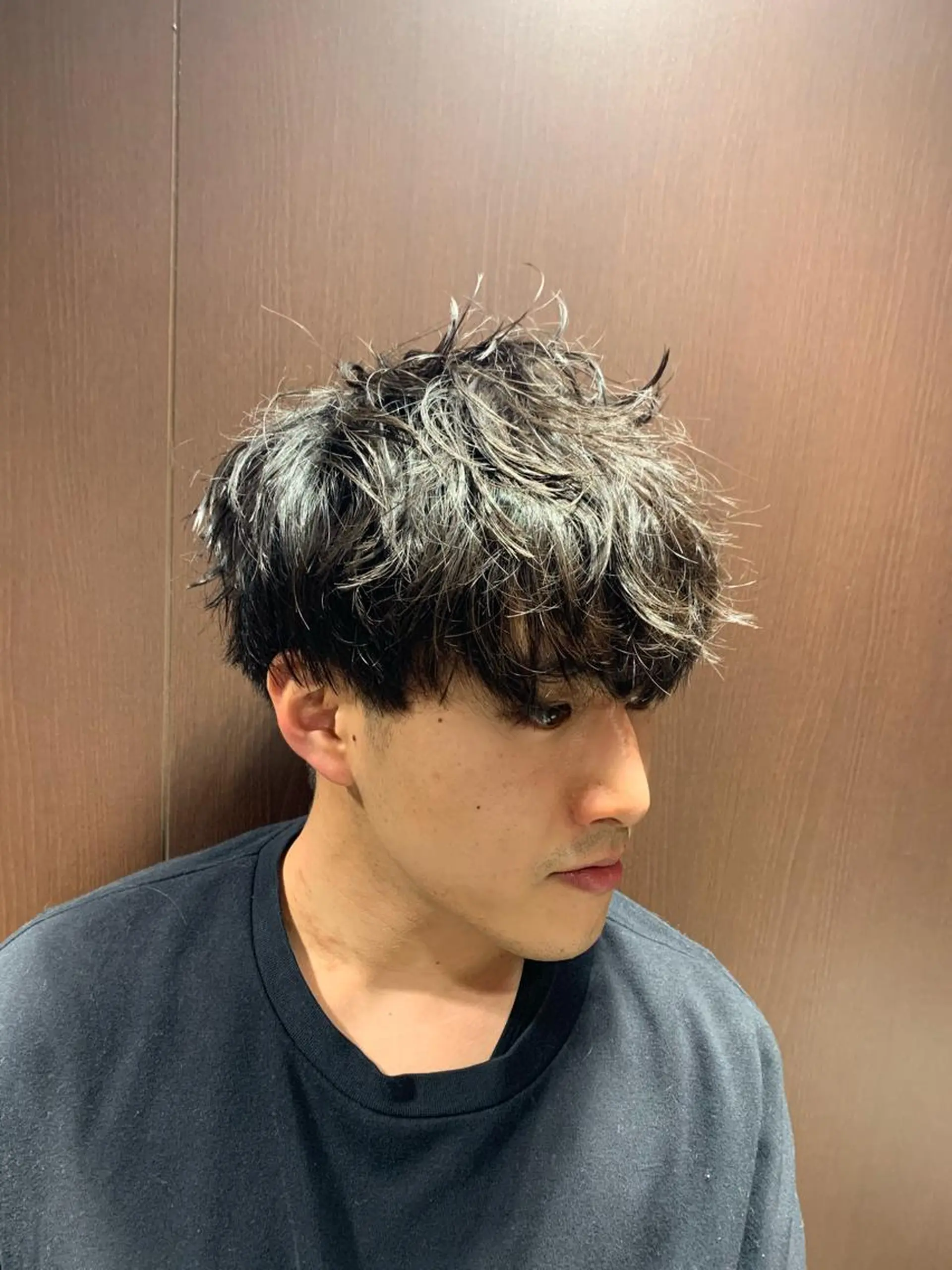 ミディアム パーマ メンズ ミディアムパーマ メンズパーマ ヒロ銀座 バーバーショップ神楽坂所属・ひらお あおとのヘアスタイル