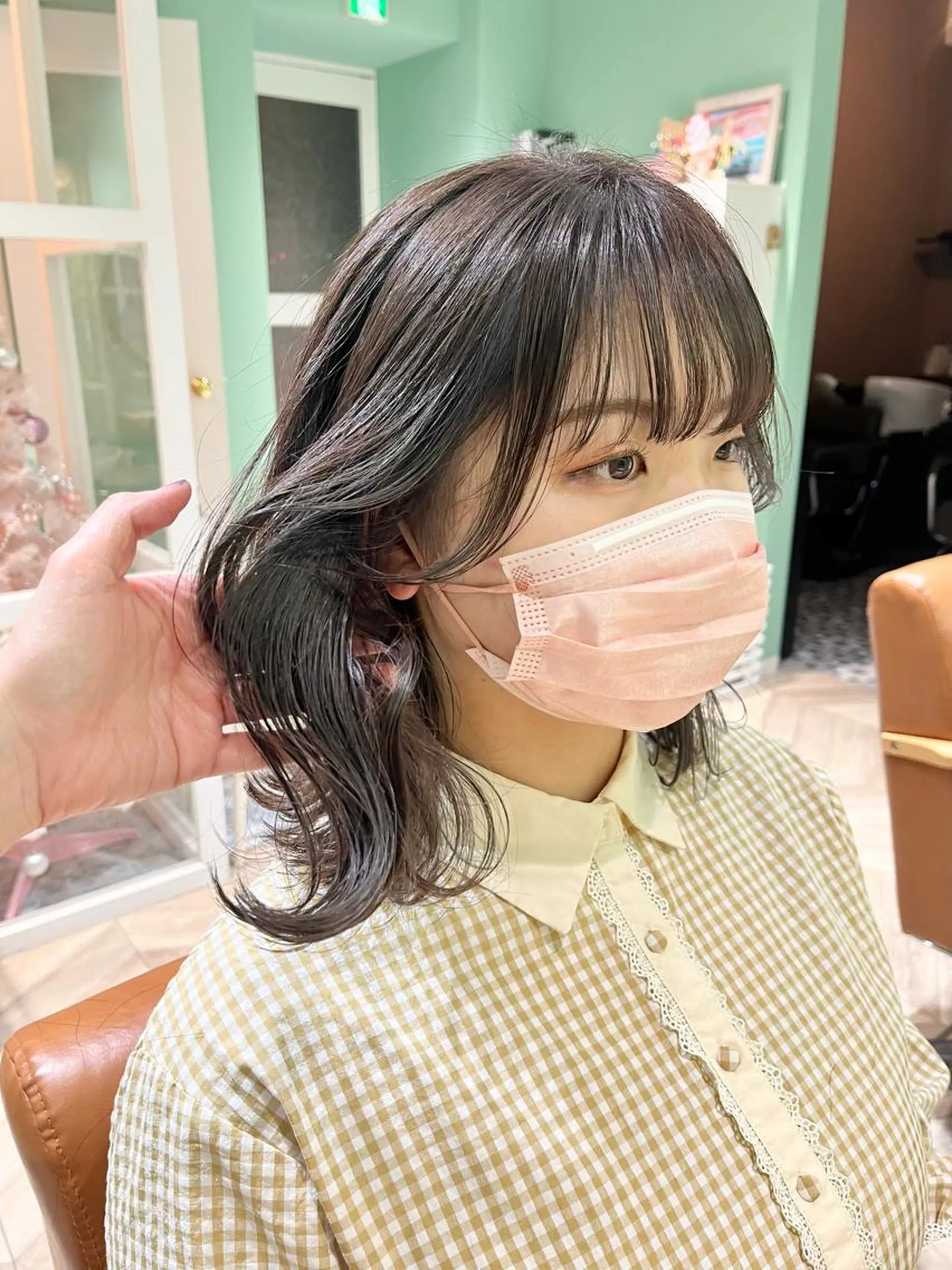 ミディアム カラー グレージュ インナーカラー ミルクティーグレージュ 髪質改善☆ 縮毛矯正miyuのヘアスタイル