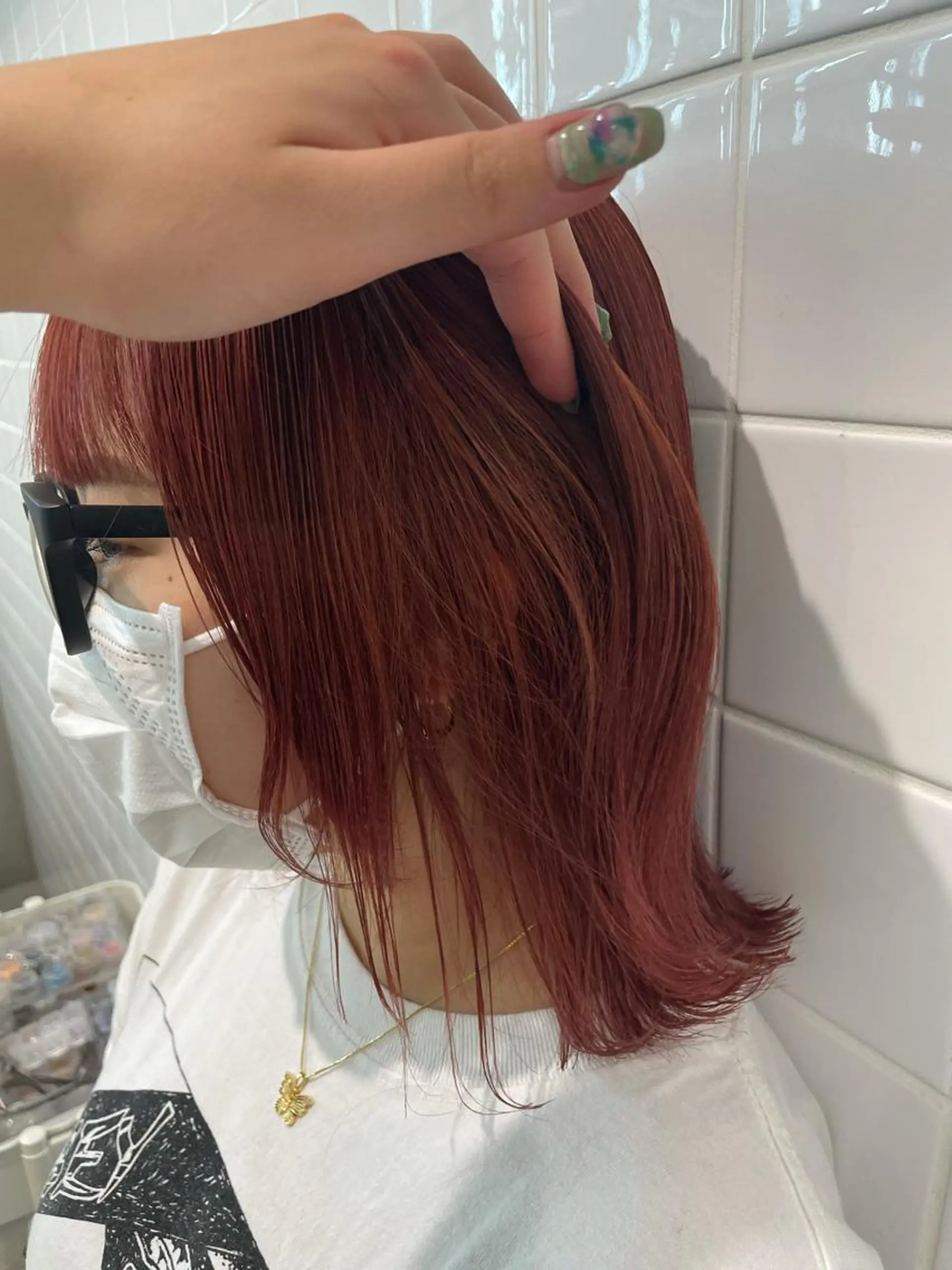 カラー レッドカラー ヘアカラー hair&nail ☯️アイリ☯️のネイルデザイン