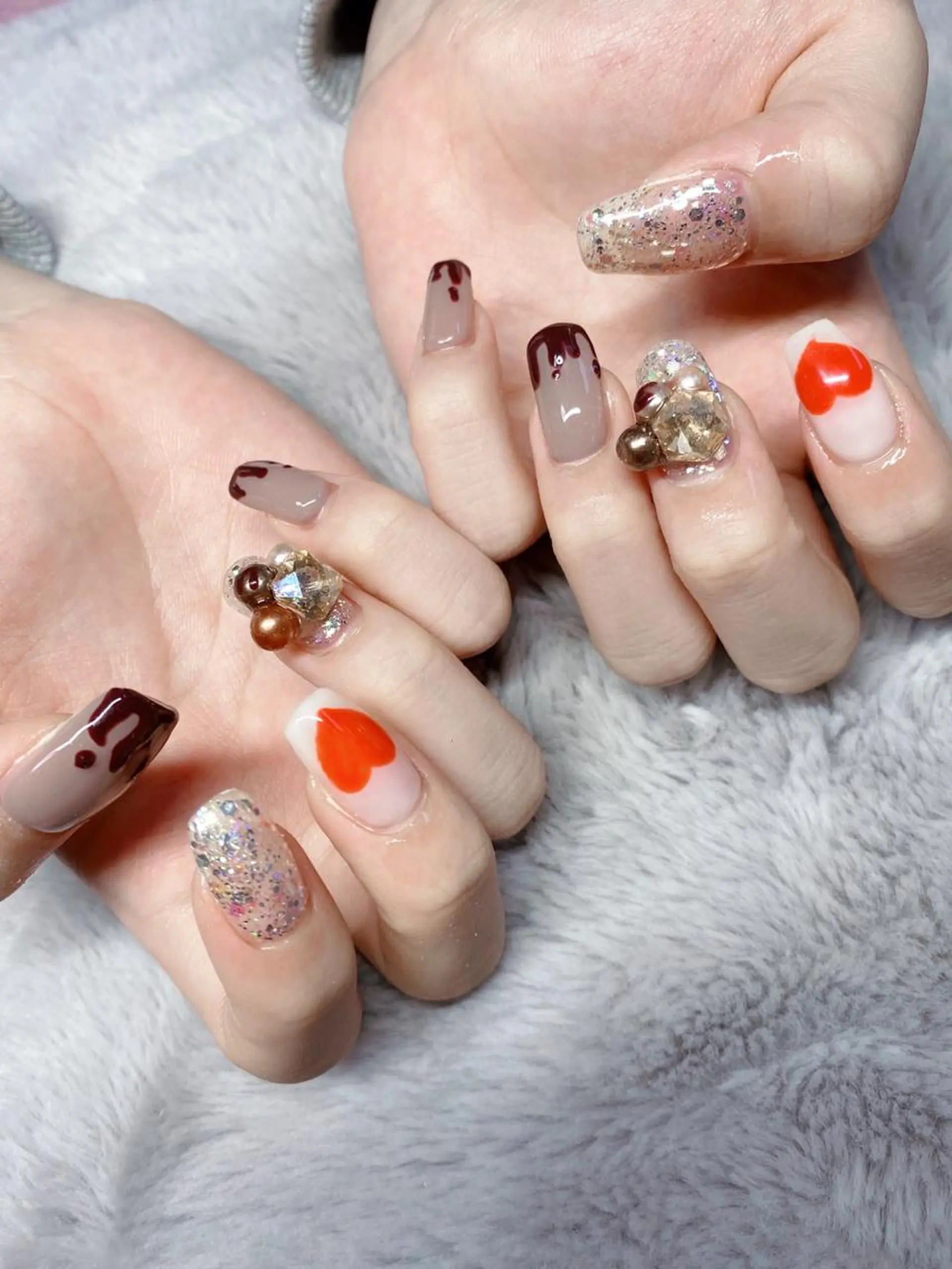 ネイル バレンタイン ハンドネイル nail salon "a"のネイルデザイン
