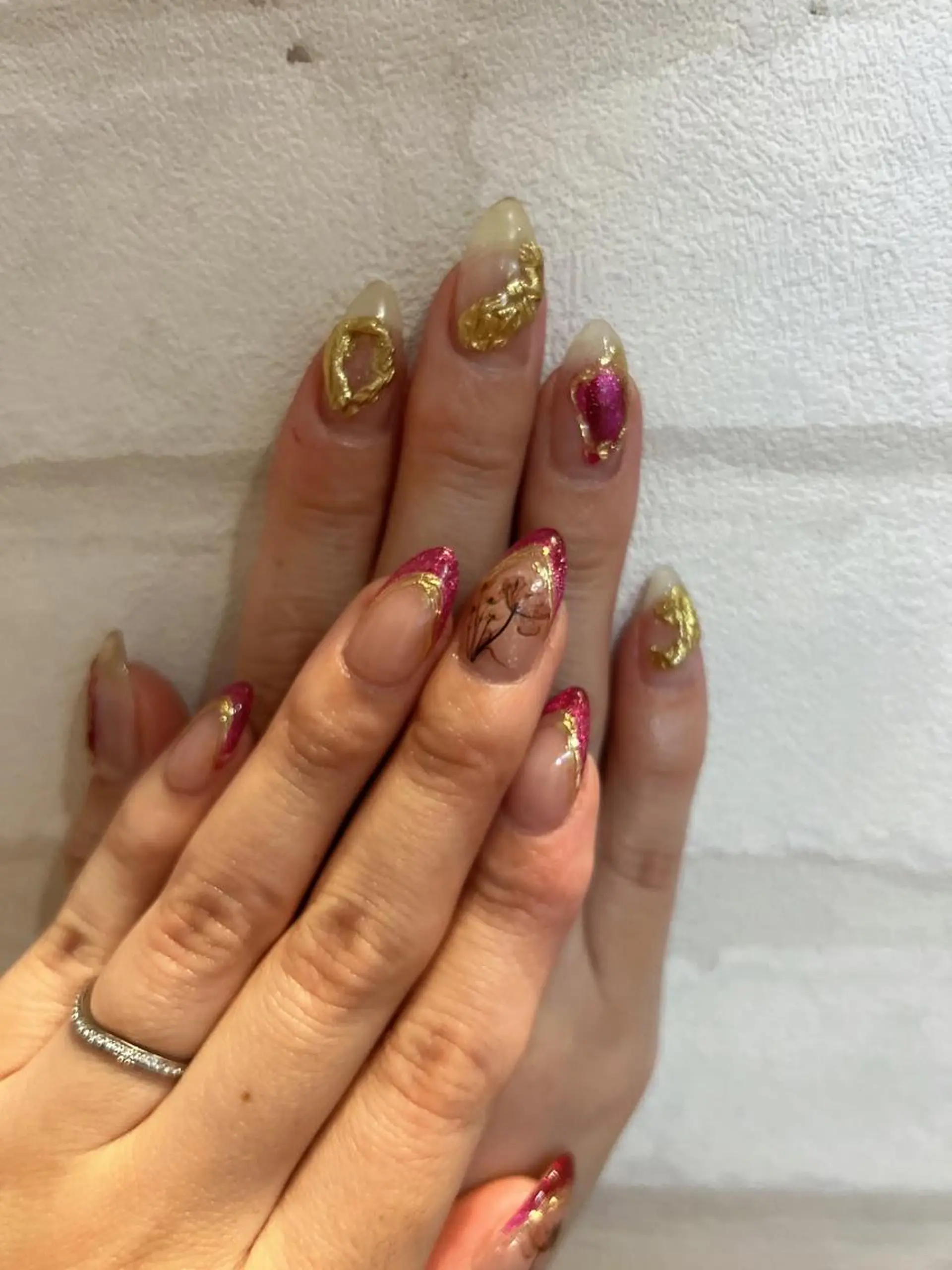 ネイル フラワーネイル マグネットネイル ミラーネイル ニュアンスネイル 春ネイル coco nailのネイルデザイン