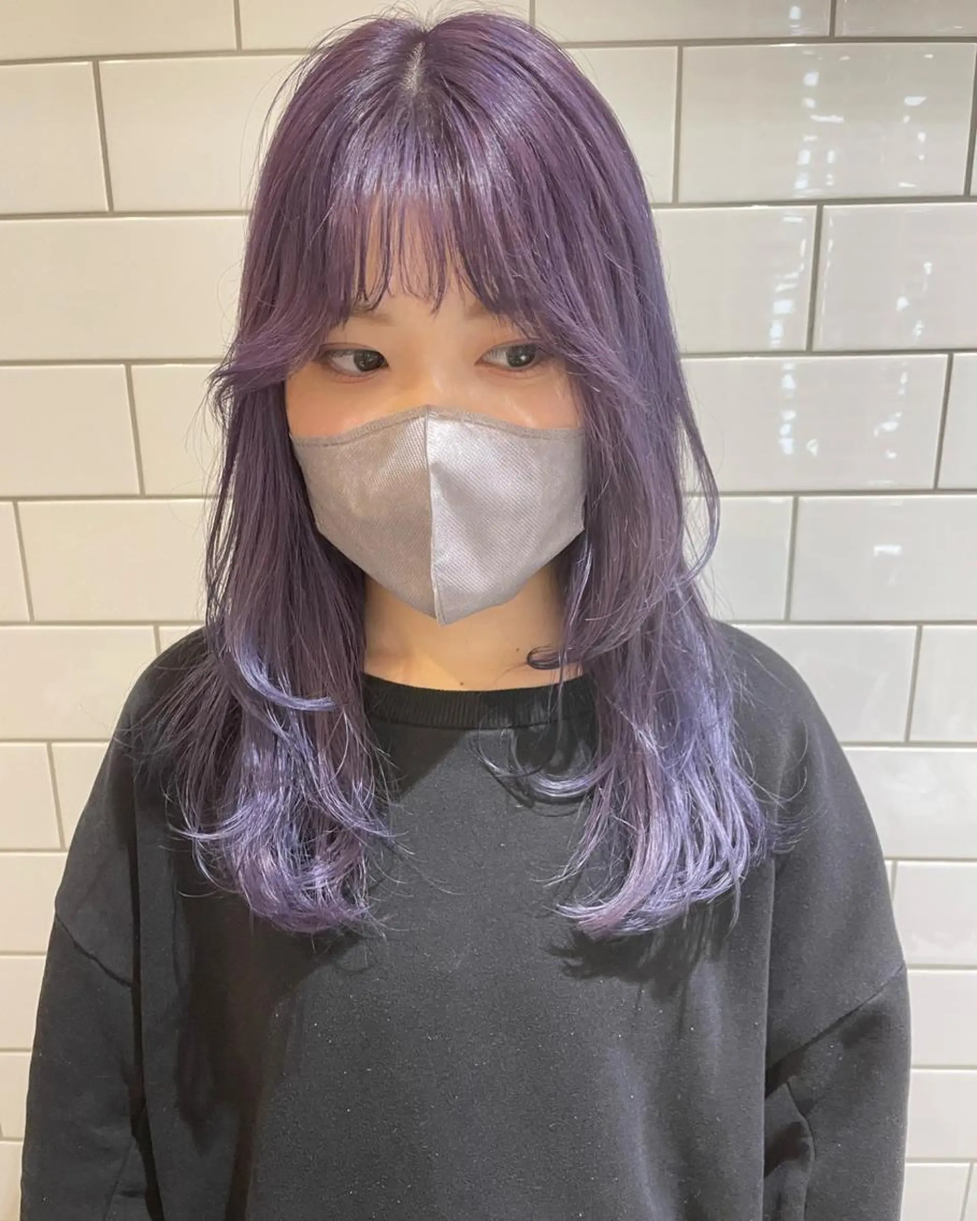 ミディアム カラー パーマ ヘアアレンジ メンズ キッズ ネイル マツエク・マツパ メンズブリーチ ブリーチ ラベンダーカラー 🫧垢抜けヘア🫧 SHIORIのヘアスタイル