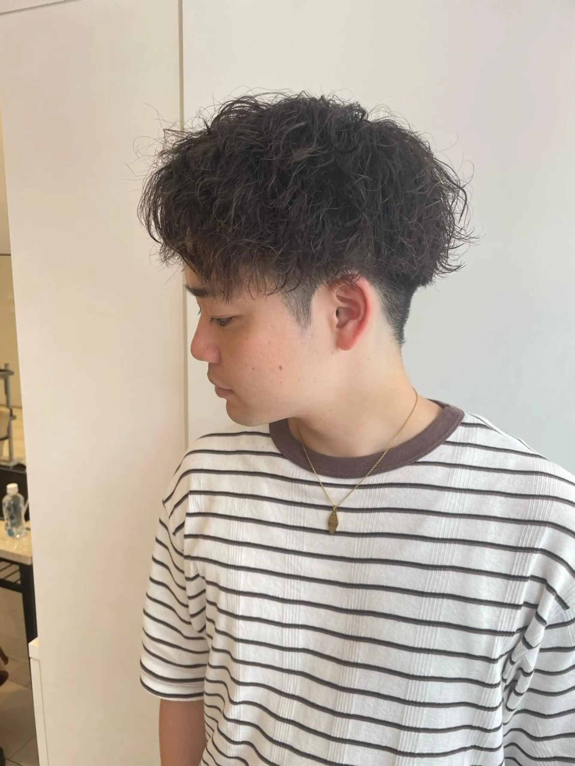 パーマ メンズ 韓国風ハッシュカット 似合わせレイヤー池袋のヘアスタイル