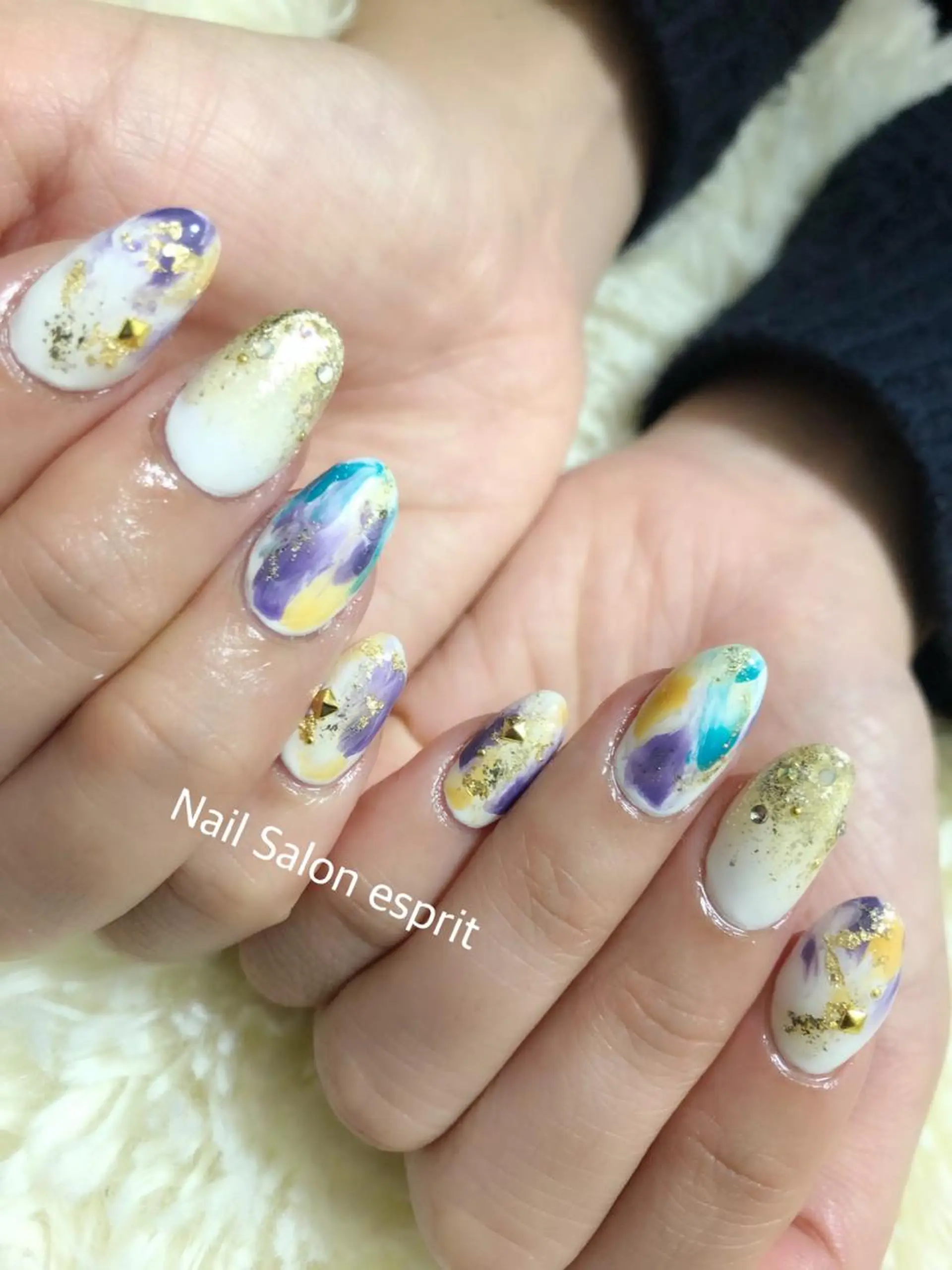 ネイル 長さ出し ロングネイル 持ち込み スカルプネイル ストーンネイル Nail Salon espritのネイルデザイン