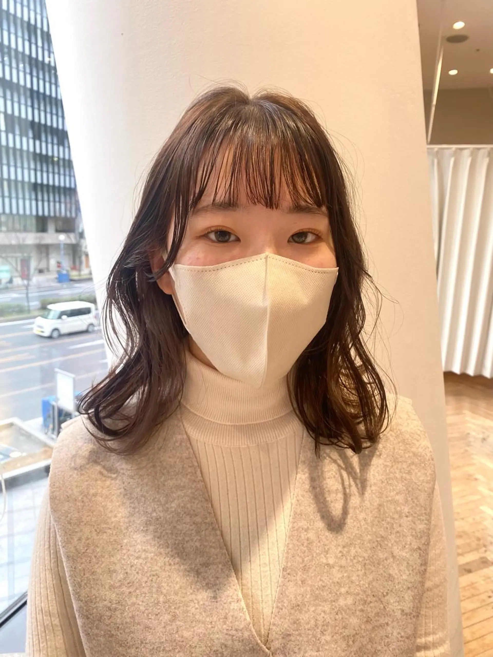 カラー ブリーチ 透明感カラー ブリーチなしカラー 増井 彩乃のヘアスタイル