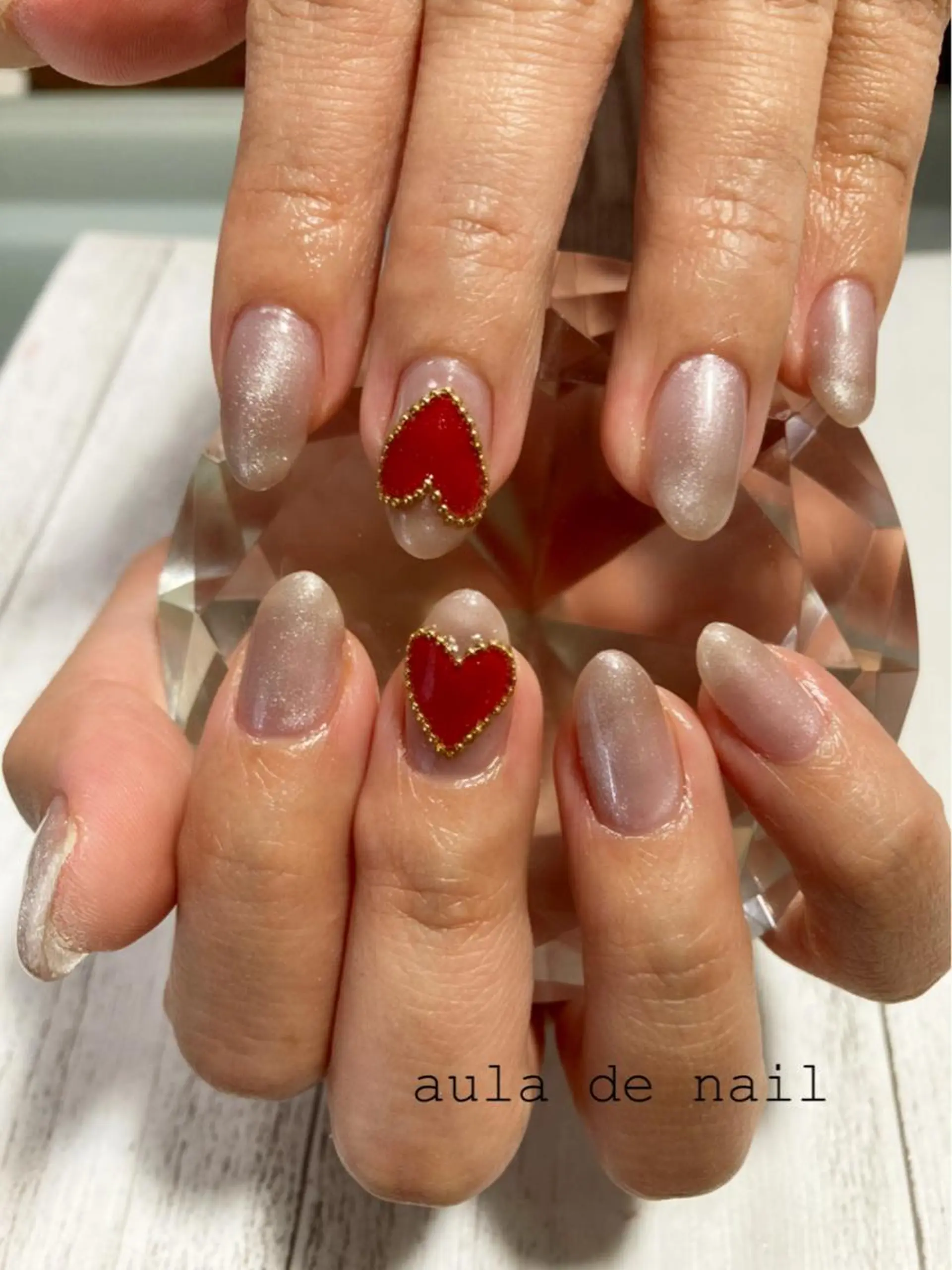 ネイル バレンタイン ハンドネイル auladenail アウラデネイルのネイルデザイン