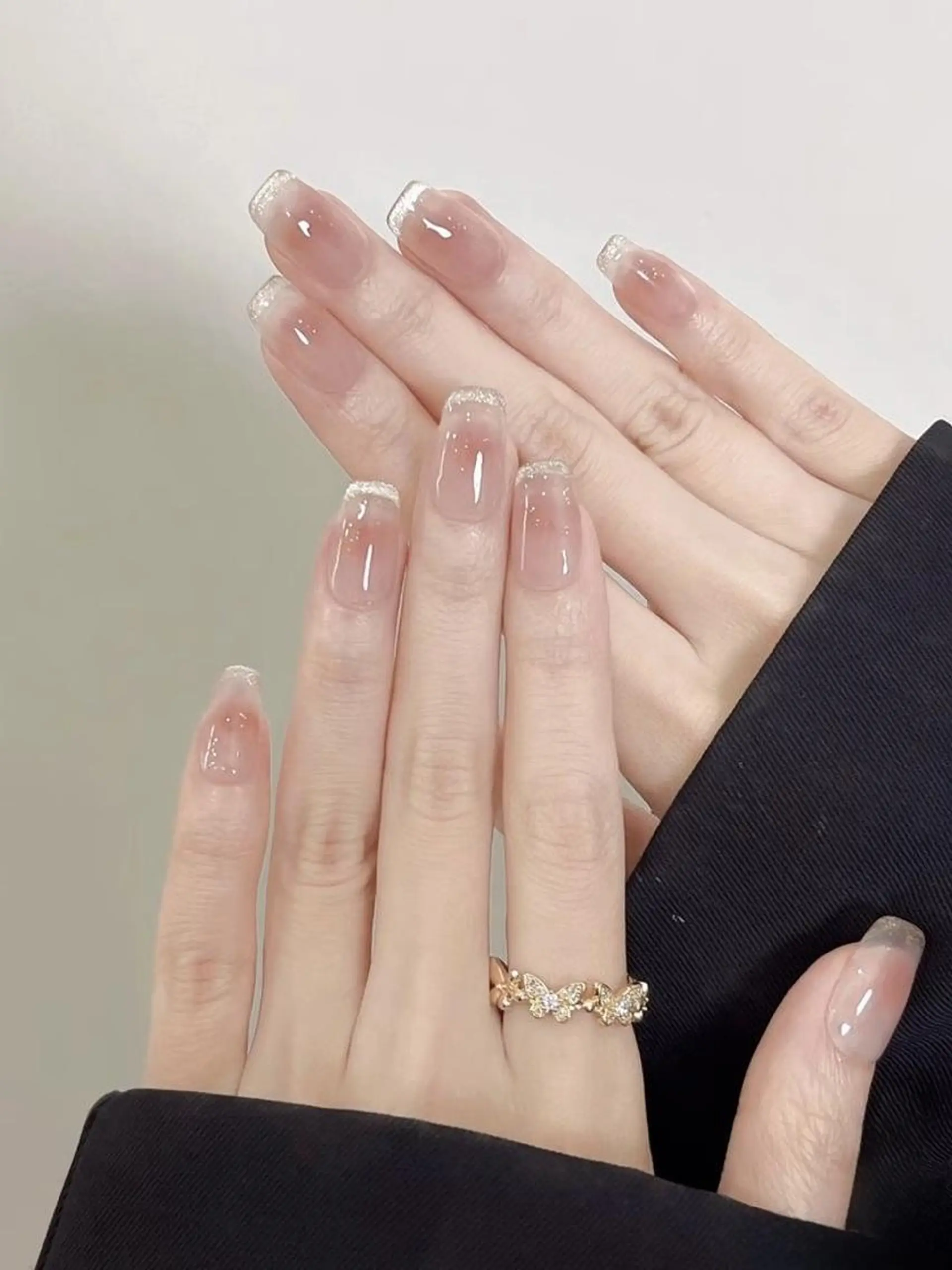 ネイル 長さ出し フレンチネイル グラデーション 卒業式 マグネットネイル ハンドネイル MIHANA SAKURAのネイルデザイン