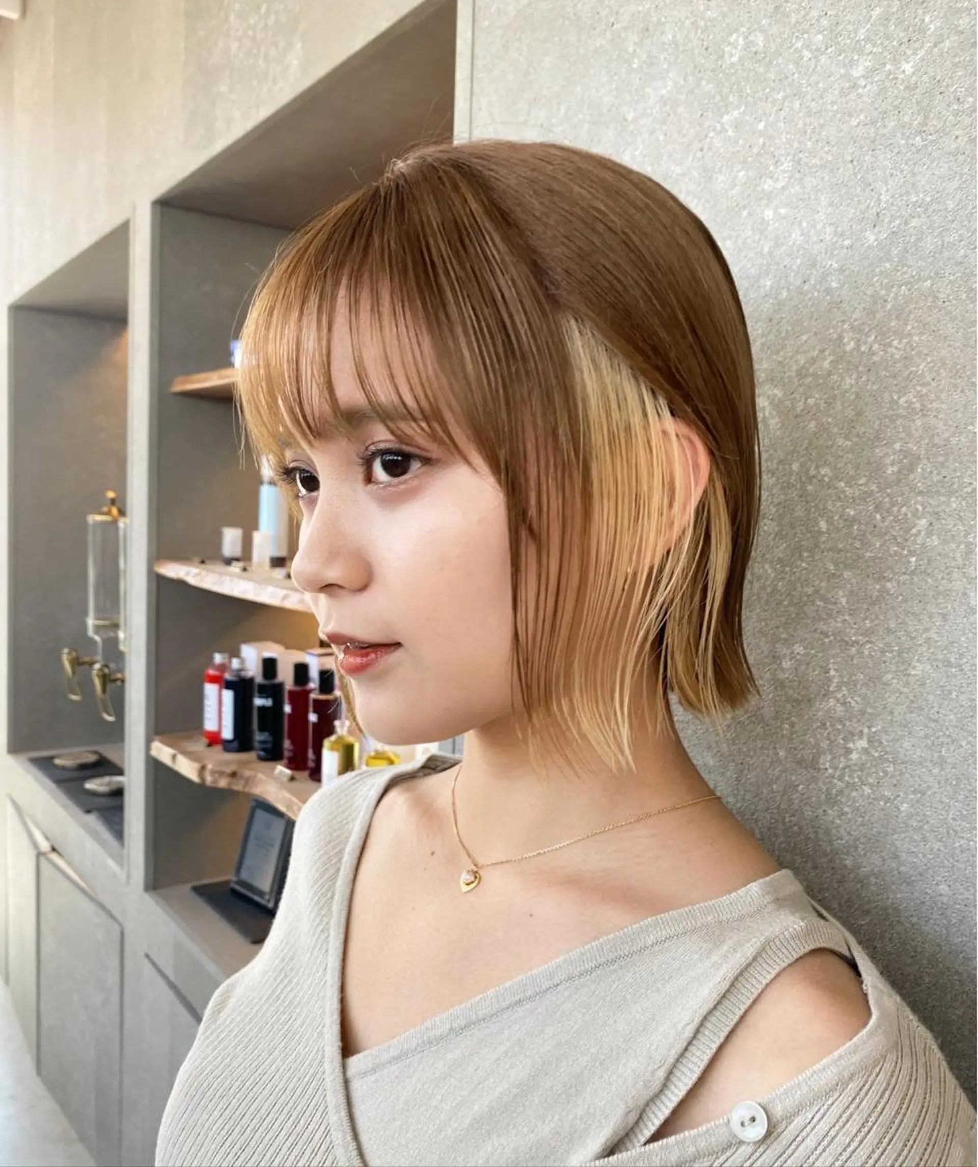 ショート カラー インナーカラー ボブ 縮毛矯正/髪質改善 表参道/千田大地のヘアスタイル