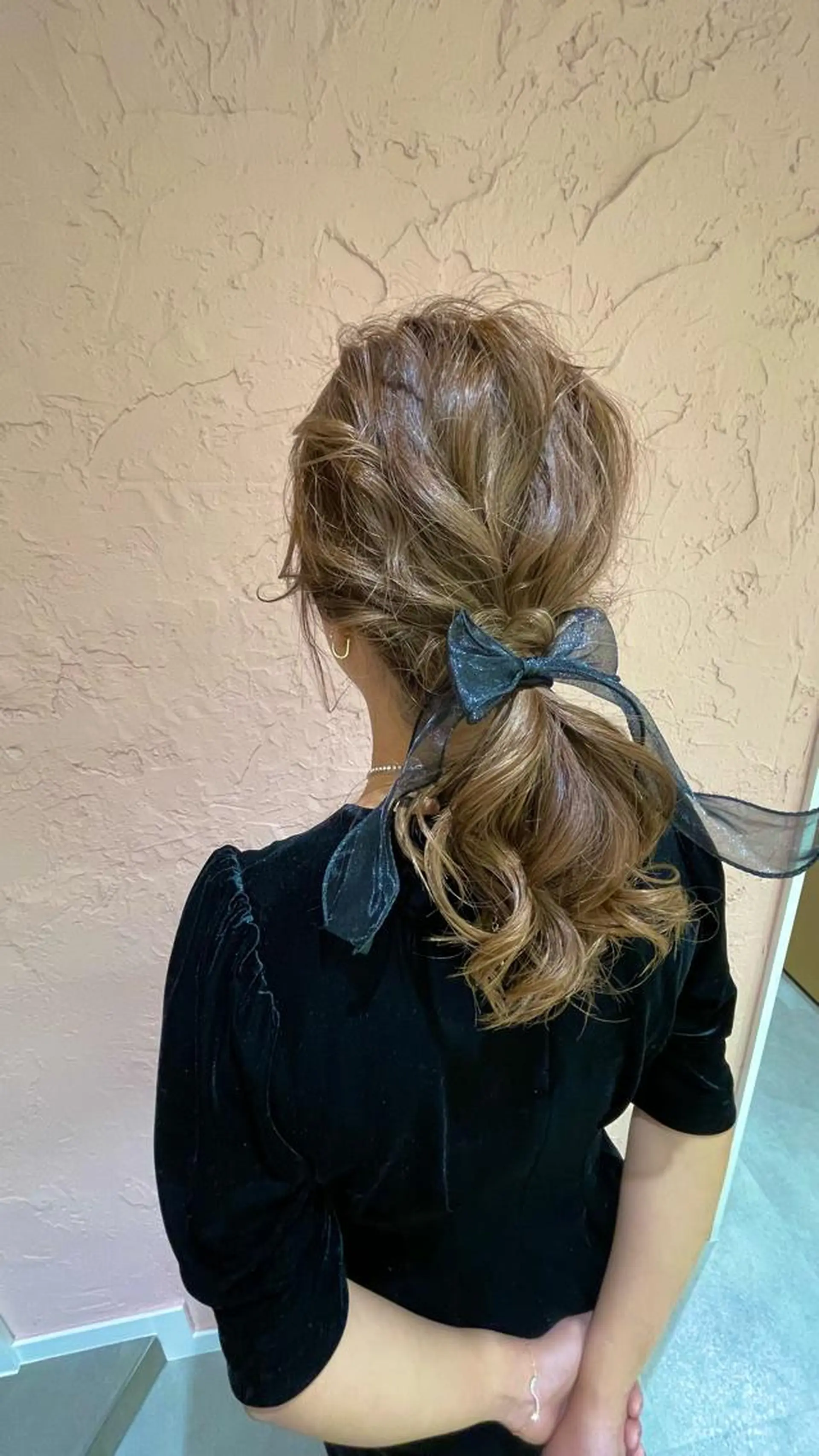 セミロング ヘアアレンジ ヘアセット 松永 梨央のヘアスタイル