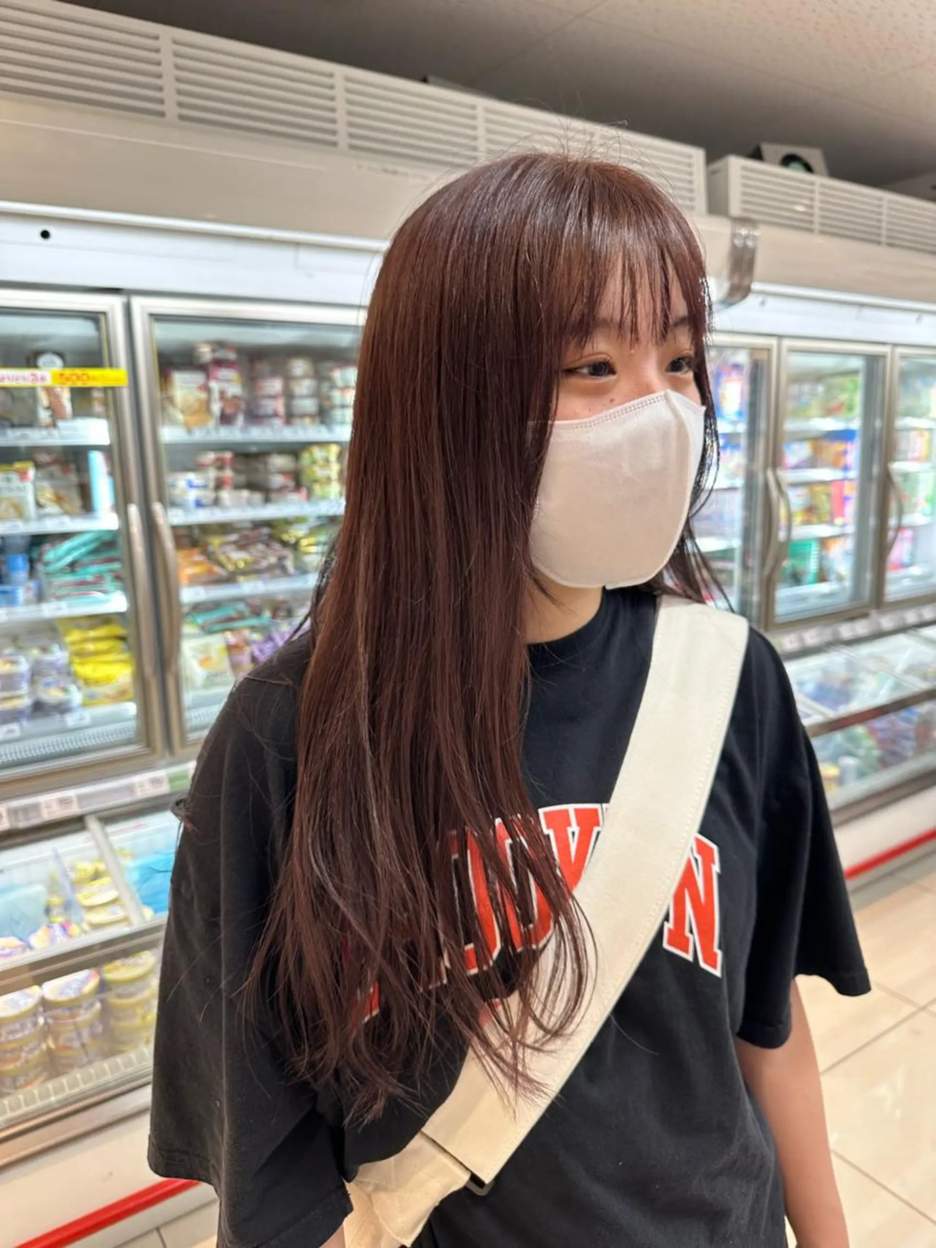 ロング カラー ヘアアレンジ タイトボブ個性派カラ ーAKANEのヘアスタイル