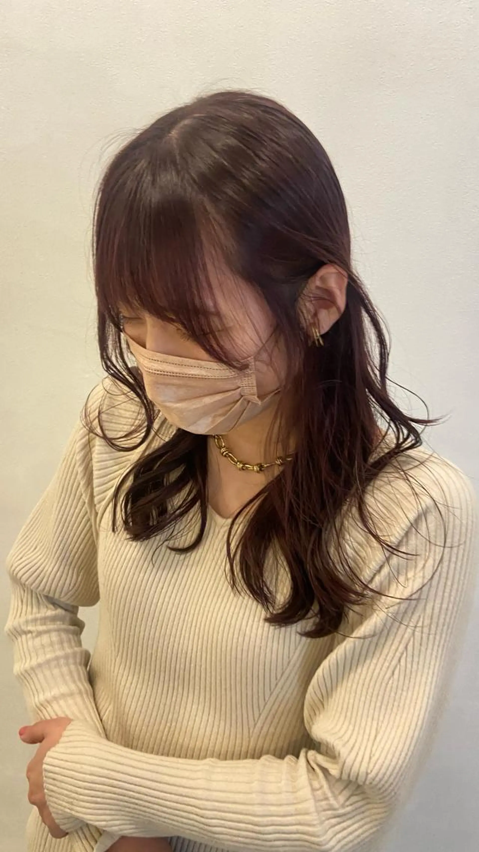 ロング ラベンダーベージュ パープルカラー ボブ 顔周りカット ハイライト 札幌ブリーチカラー/ ダブルカラー/ドイのヘアスタイル