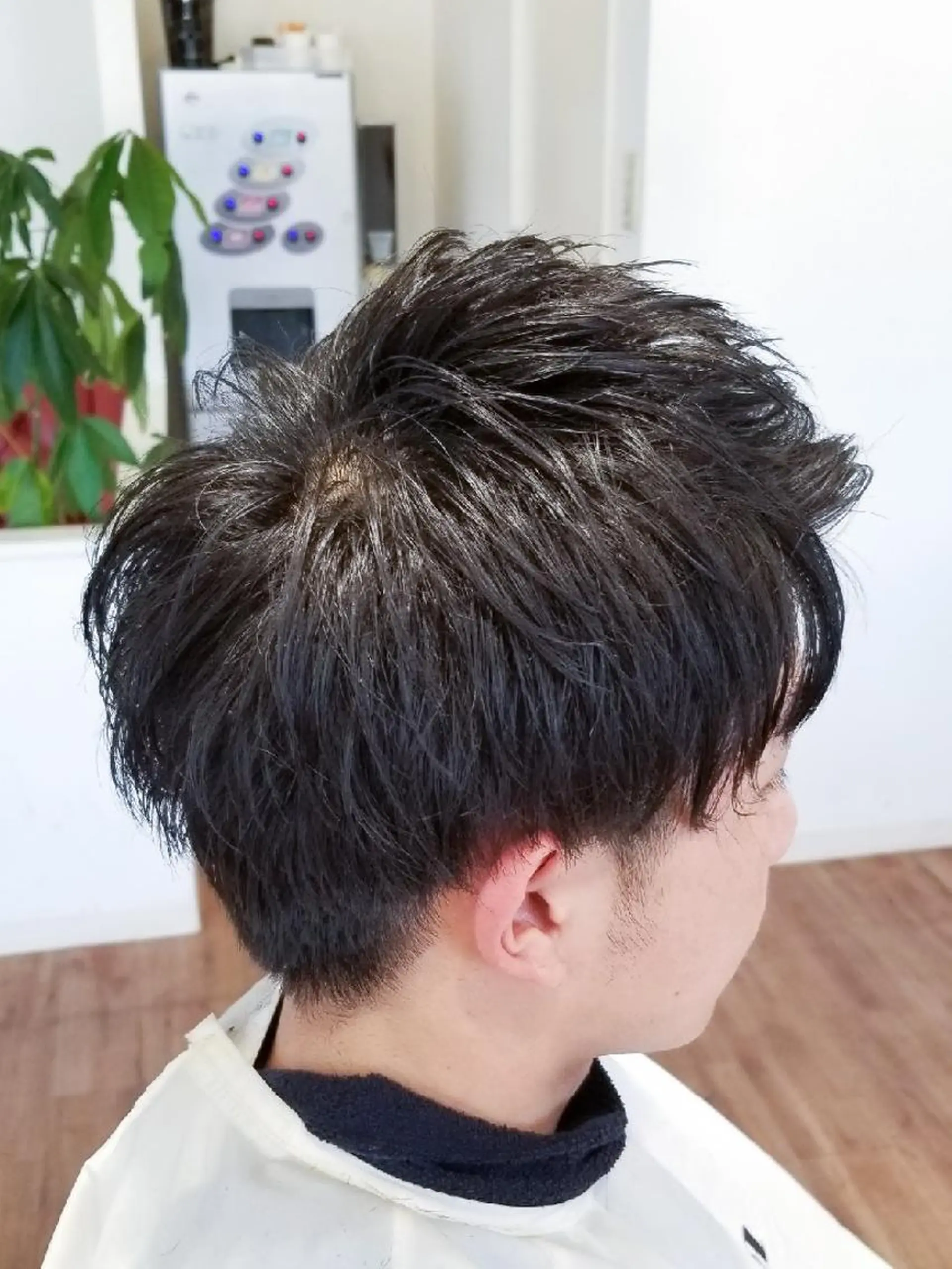 メンズ ショート ブリーチ、デザイン  カラー福士直矢のヘアスタイル