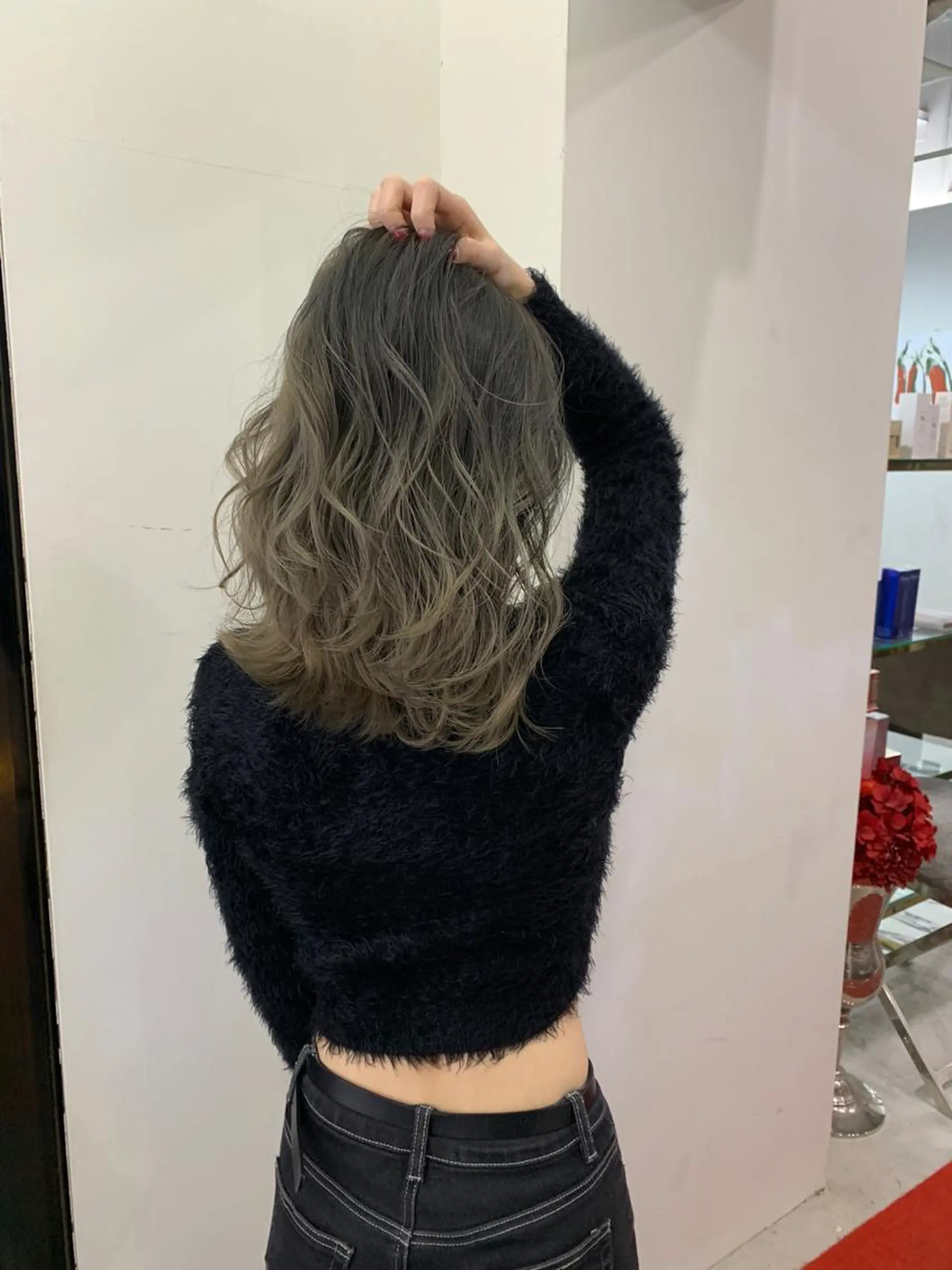 ミディアム カラー バレイヤージュ レイヤーカット エクステ（レミー毛） NINEのヘアスタイル