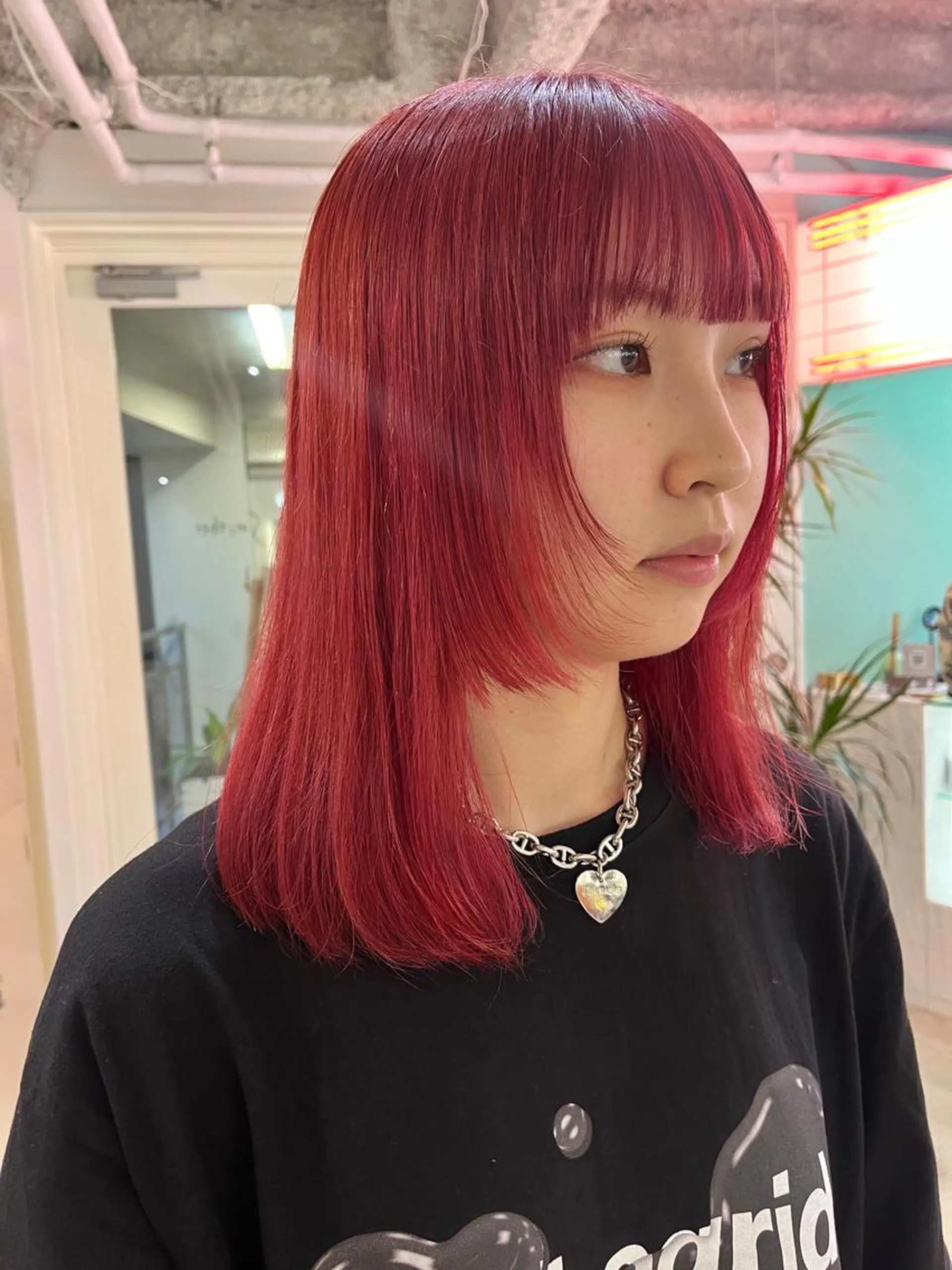 ミディアム カラー カット ヘアカラー トリートメント ハイトーンを育てる ブリーチカラー/牧原のヘアスタイル