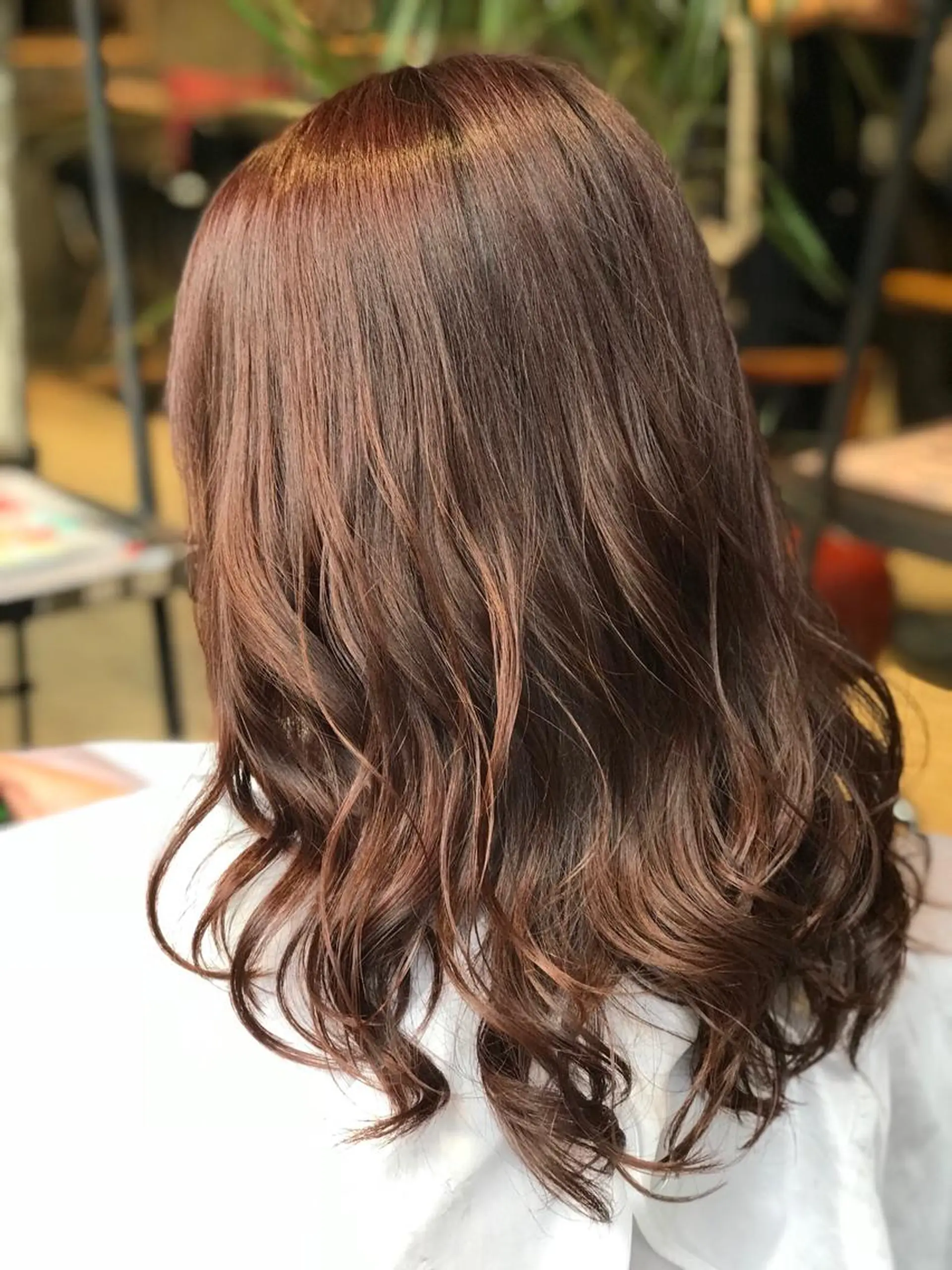 セミロング カラー ヘアアレンジ ピンクカラー 小林 美央のヘアスタイル