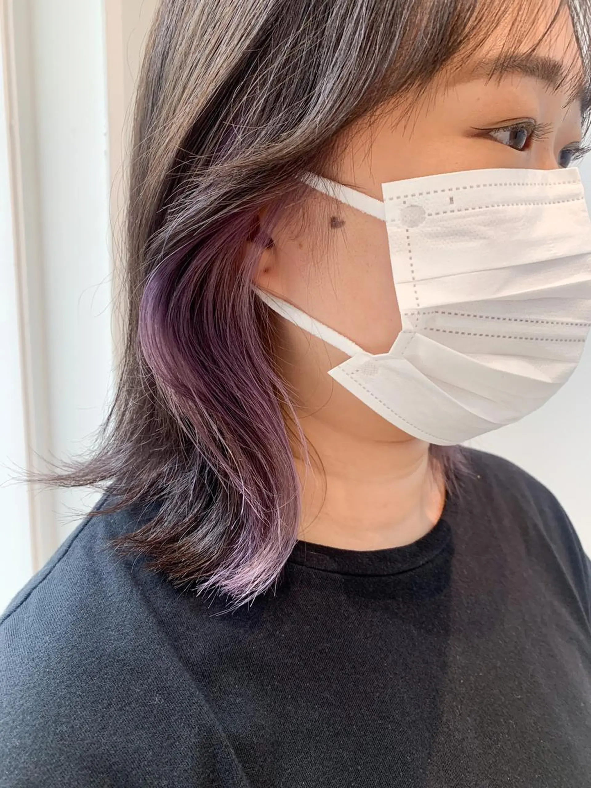 ミディアム カラー ヘアアレンジ ブリーチ ヘアカラー トリートメント yuka .のヘアスタイル