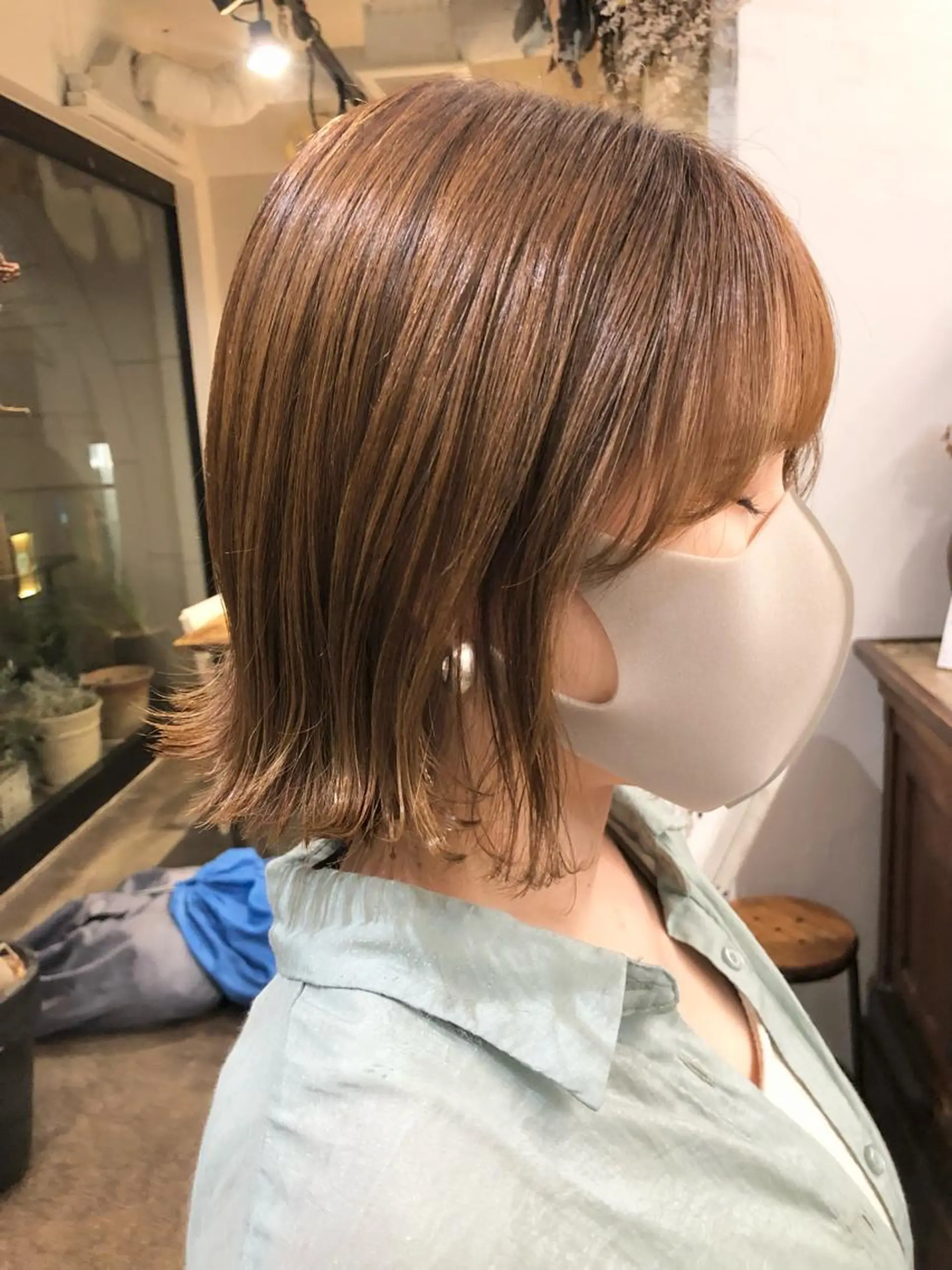 ショート カラー 切りっぱなしボブ イルミナカラー ボブ カット ヘアカラー 千葉 郁也のヘアスタイル