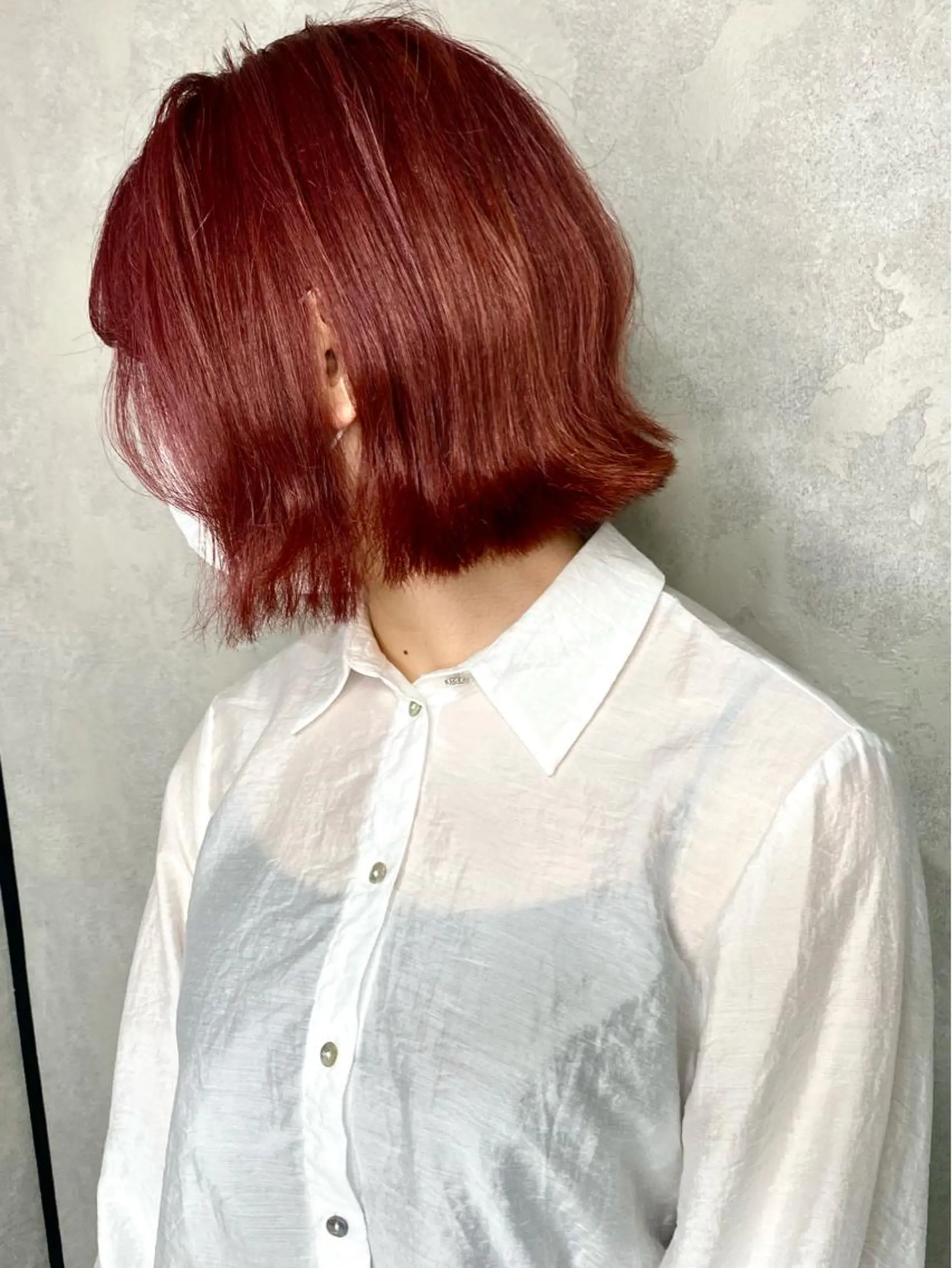 ミディアム チョコレートブラウン くびれヘア タンバルモリ ヨシンモリ 韓国風ヘア 成城美容室 YOSHIMURAのヘアスタイル