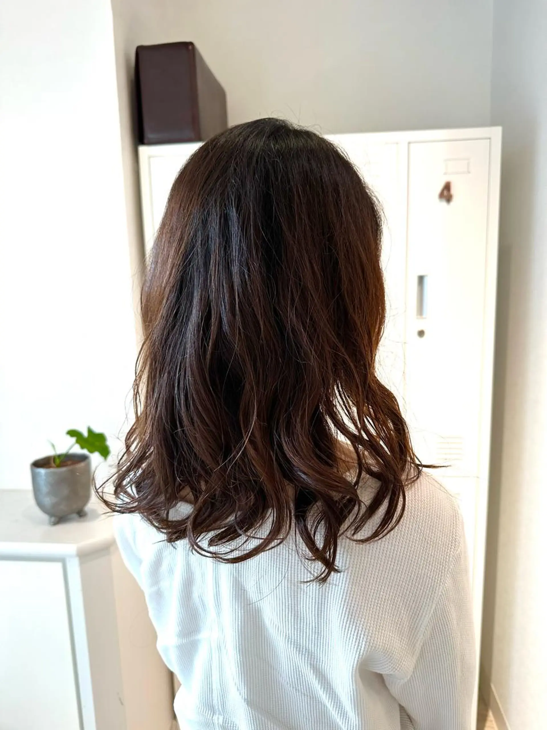 セミロング パーマ セミロングパーマ くせ毛 デジタルパーマ カット パーマ Annie 吉田 裕美のヘアスタイル