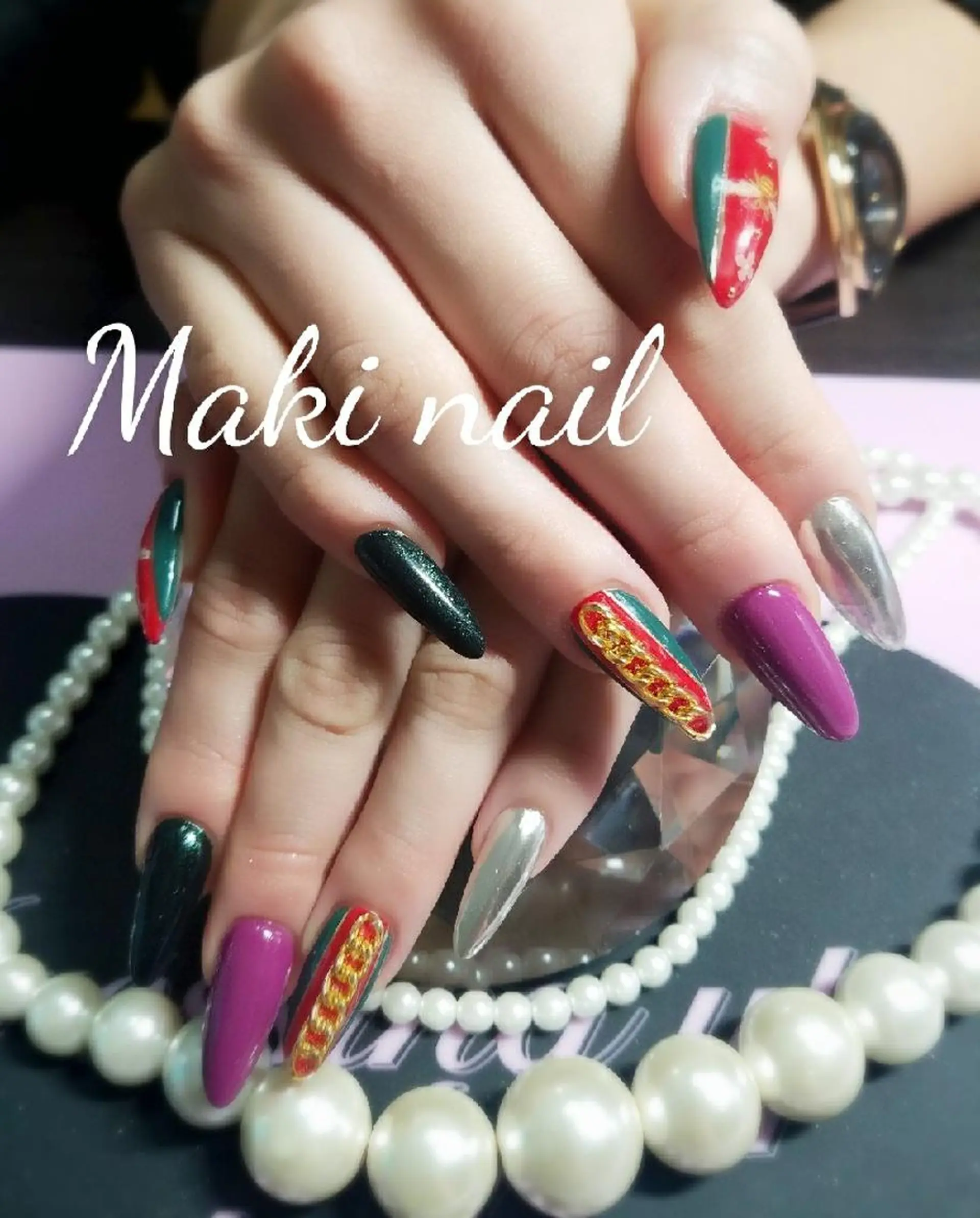 ネイル ロング スカルプネイル   MAKI NAILのネイルデザイン