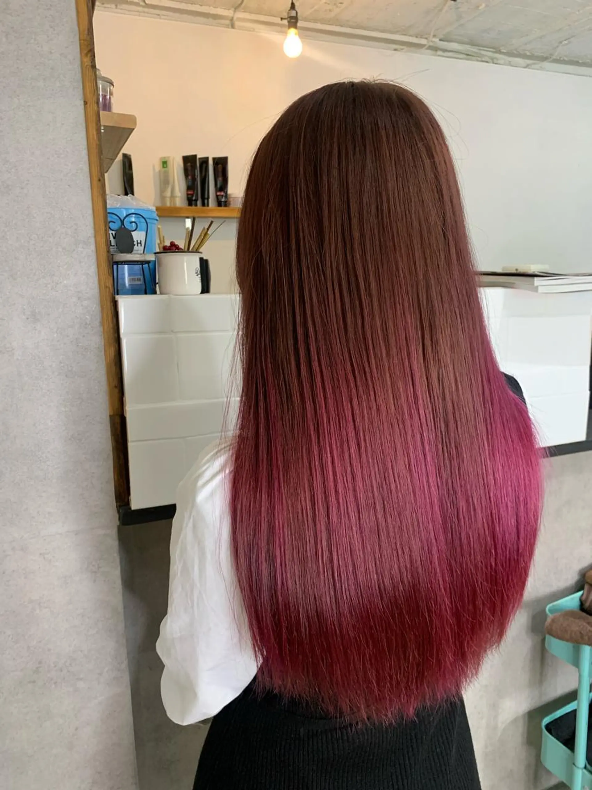 ミディアム カラー ヘアアレンジ グラデーションカラー ピンクカラー ヘアカラー nico【代表】 市川　拓也のヘアスタイル