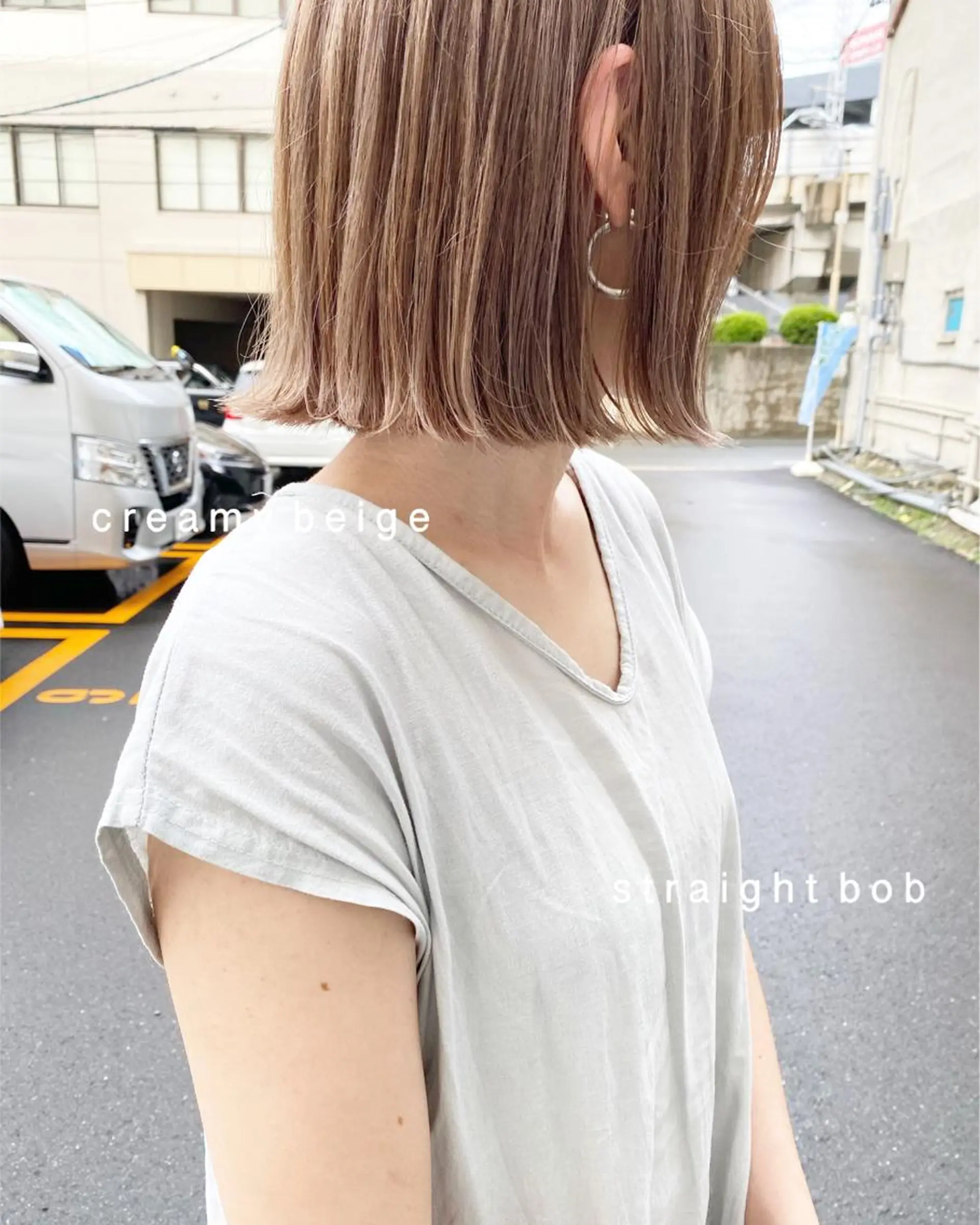 ミディアム ボブ カット ヘアカラー トリートメント Musiiik hairのヘアスタイル