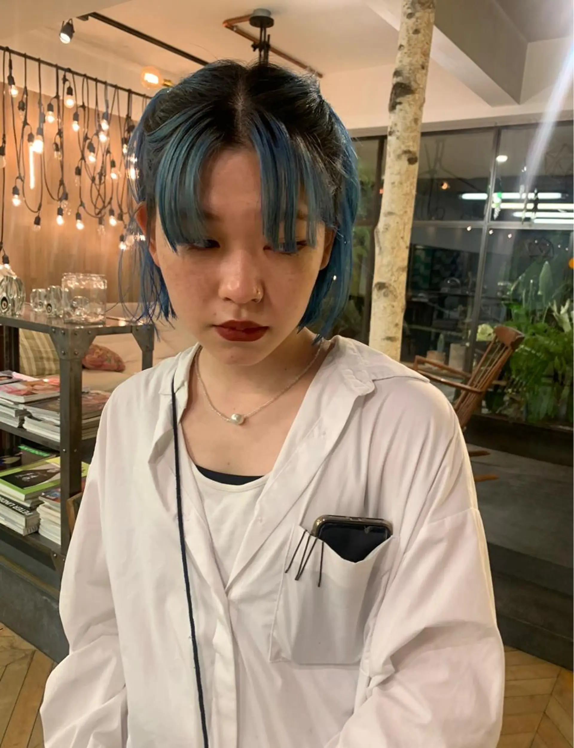 ミディアム カラー ヘアアレンジ ミディアムパーマ バレイヤージュ ブリーチ ケアブリーチ デザインカラー ヘアカラー トリートメント スパイラルパーマ 🌐hina⭐️のヘアスタイル