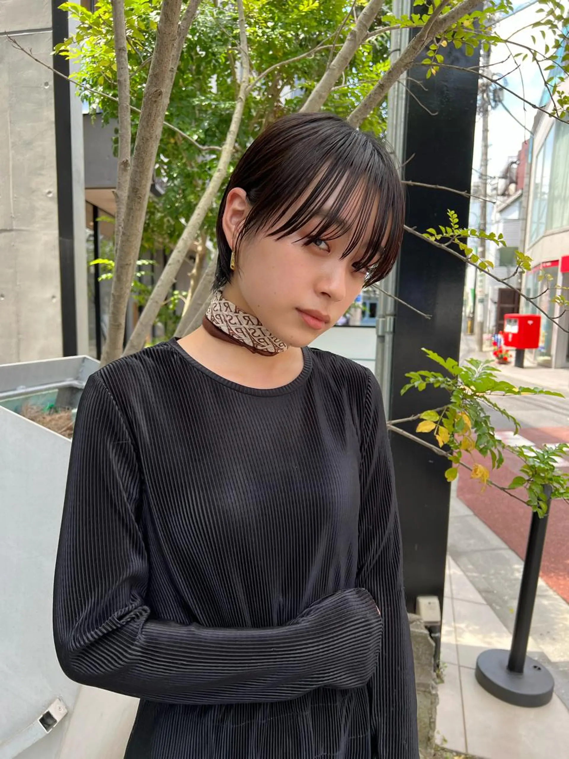 ショート カラー カット ヘアカラー トリートメント センターパート/ 暖色カラーayuのヘアスタイル