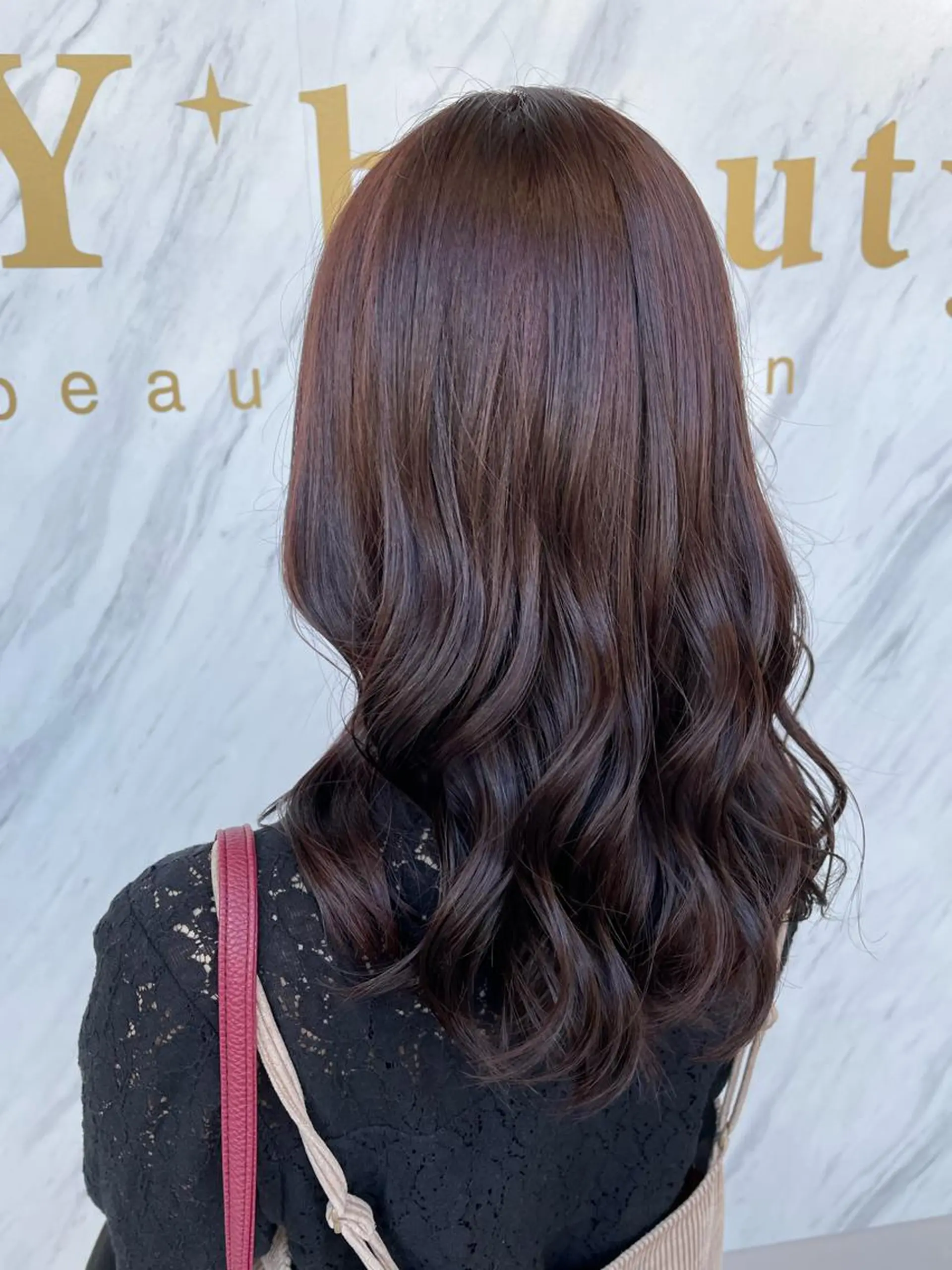 ロング カラー ブラウンカラー ピンクカラー ピンクブラウン カット ヘアカラー 小森 永のヘアスタイル