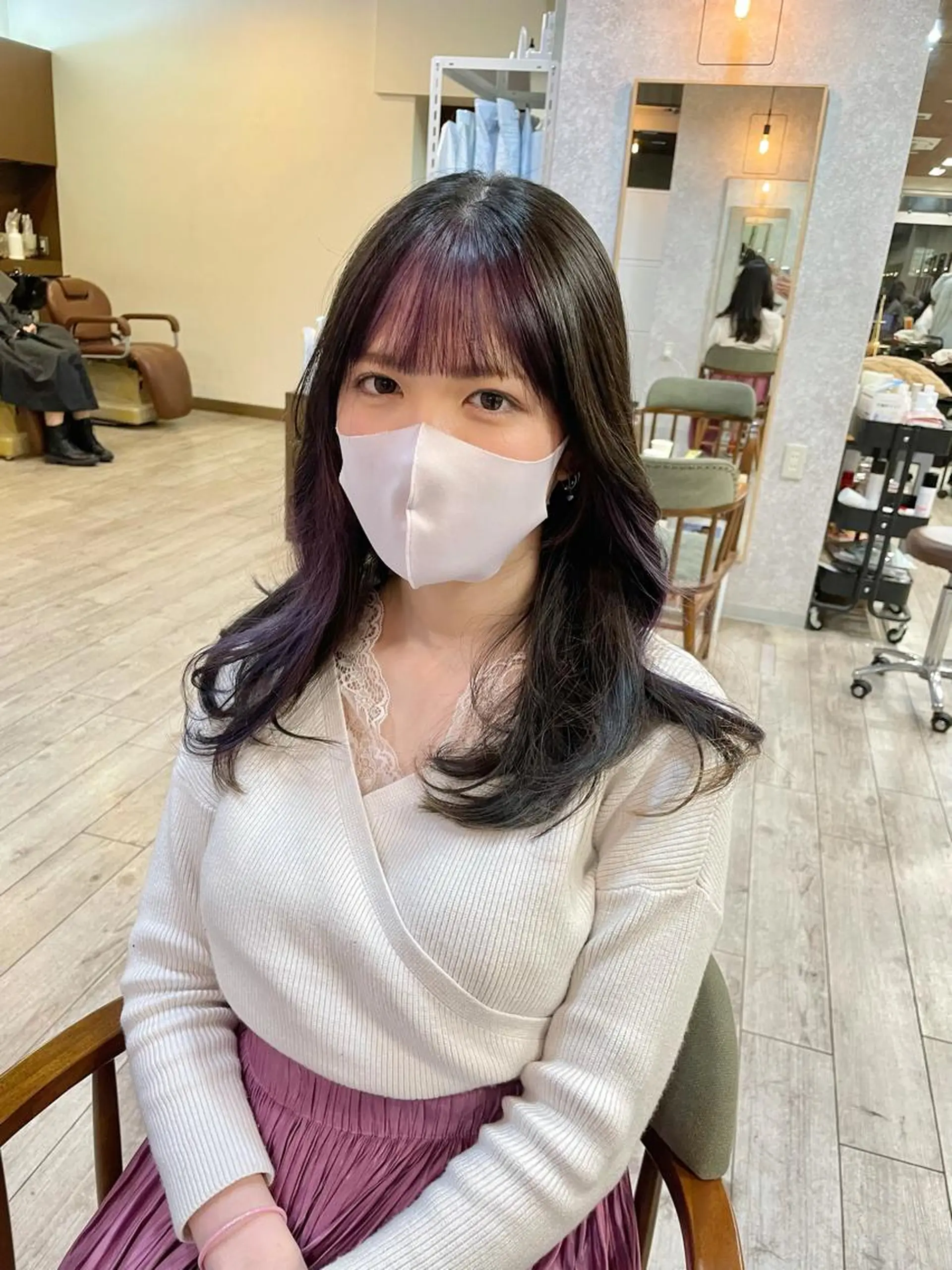 ロング カラー ミストバング  フェイスフレーミング ピンクカラー 🫧ヒシダアキ taboo.i🫧のヘアスタイル