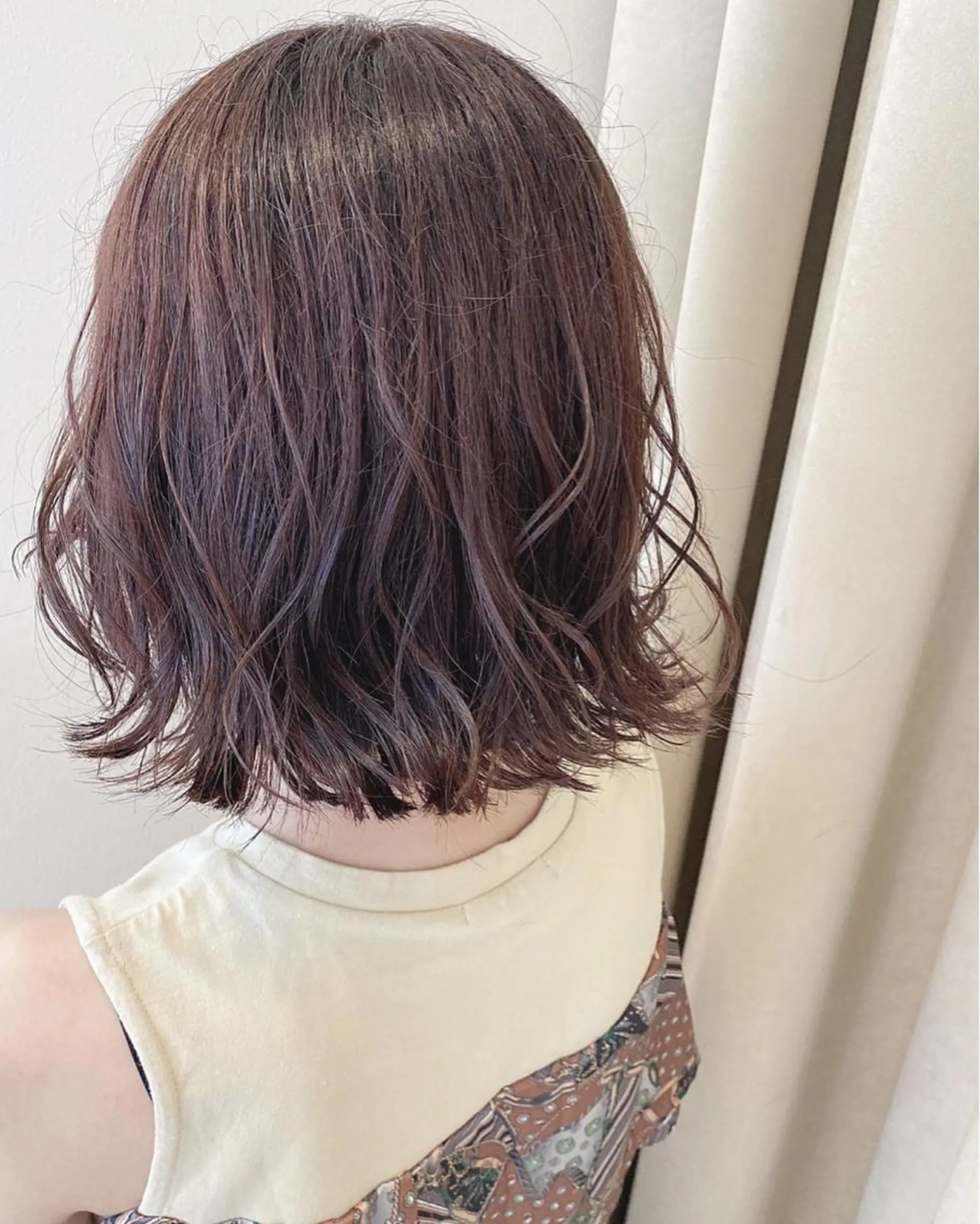 ショート カラー パーマ ヘアアレンジ ラベンダーカラー シールエクステ専門店 Spira藤崎宮のヘアスタイル