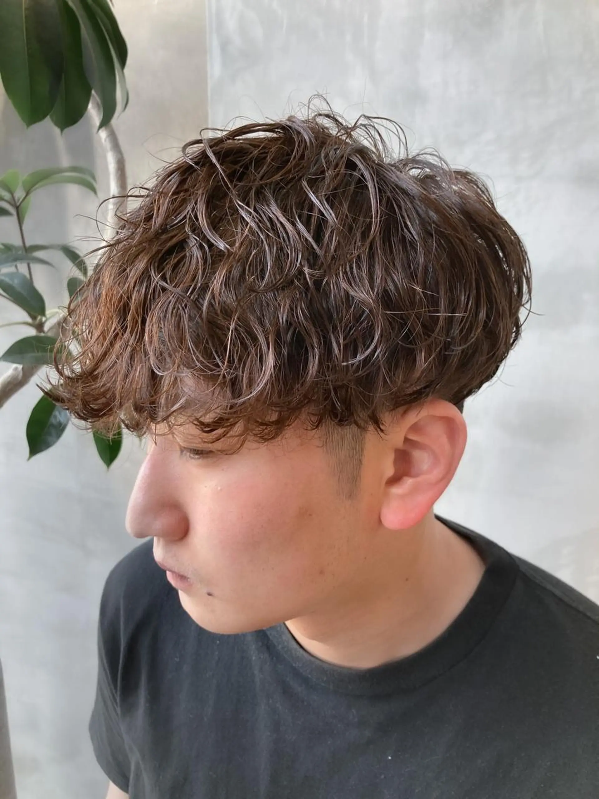 ショート パーマ メンズ マッシュ メンズパーマ 波巻きスパイラルパー マ/シャドウパーマ駿のヘアスタイル