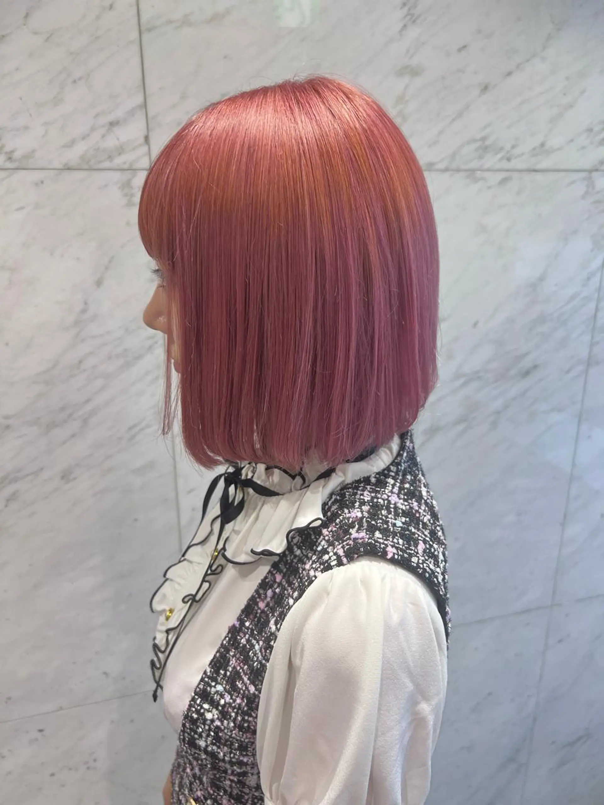 ショート カラー ブリーチ ピンクカラー ベイリコルド　アトリ 店長　宮城一真のヘアスタイル