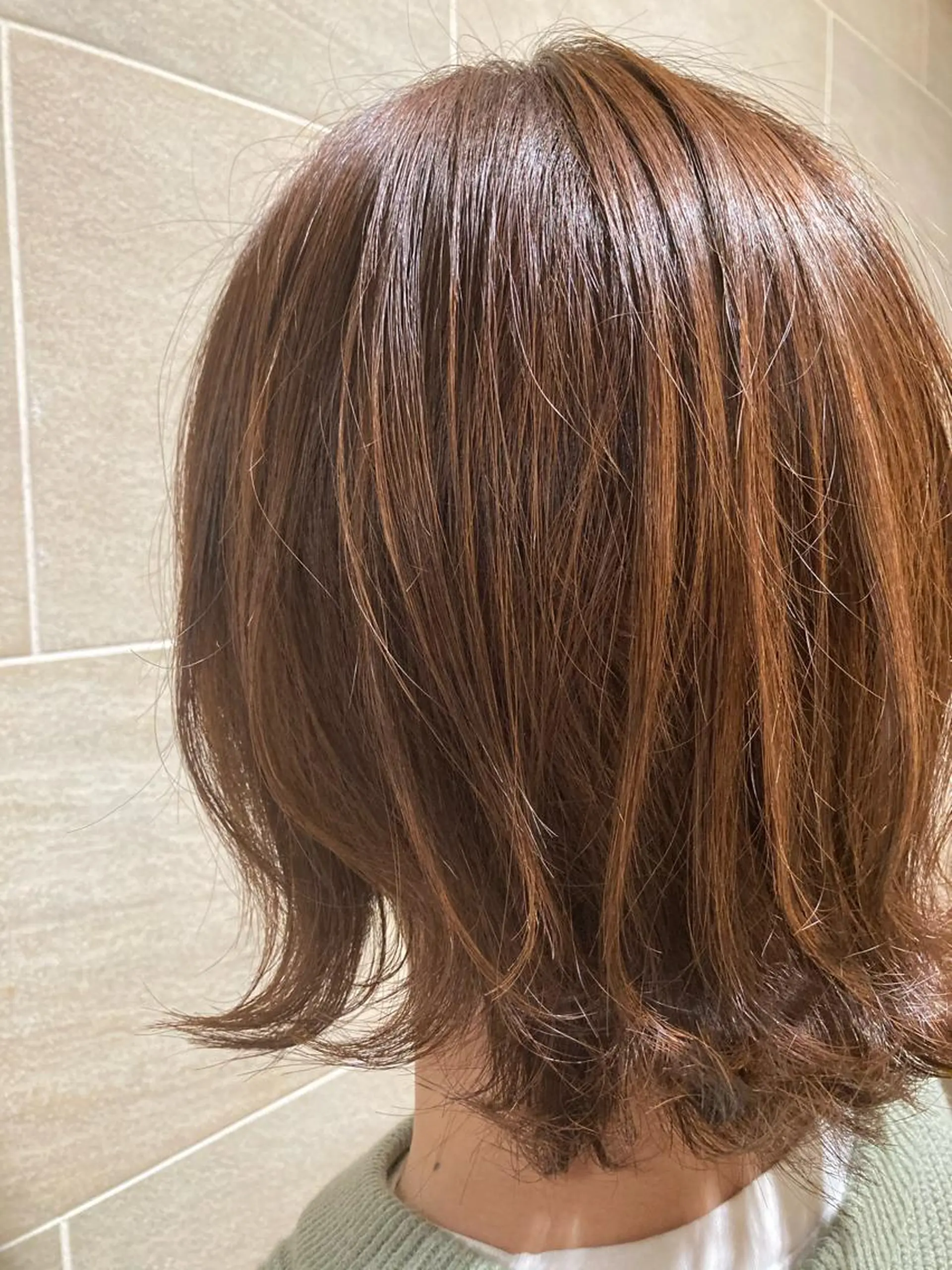 ミディアム カラー ベージュカラー ヘアカラー 宮原 佳苗のヘアスタイル